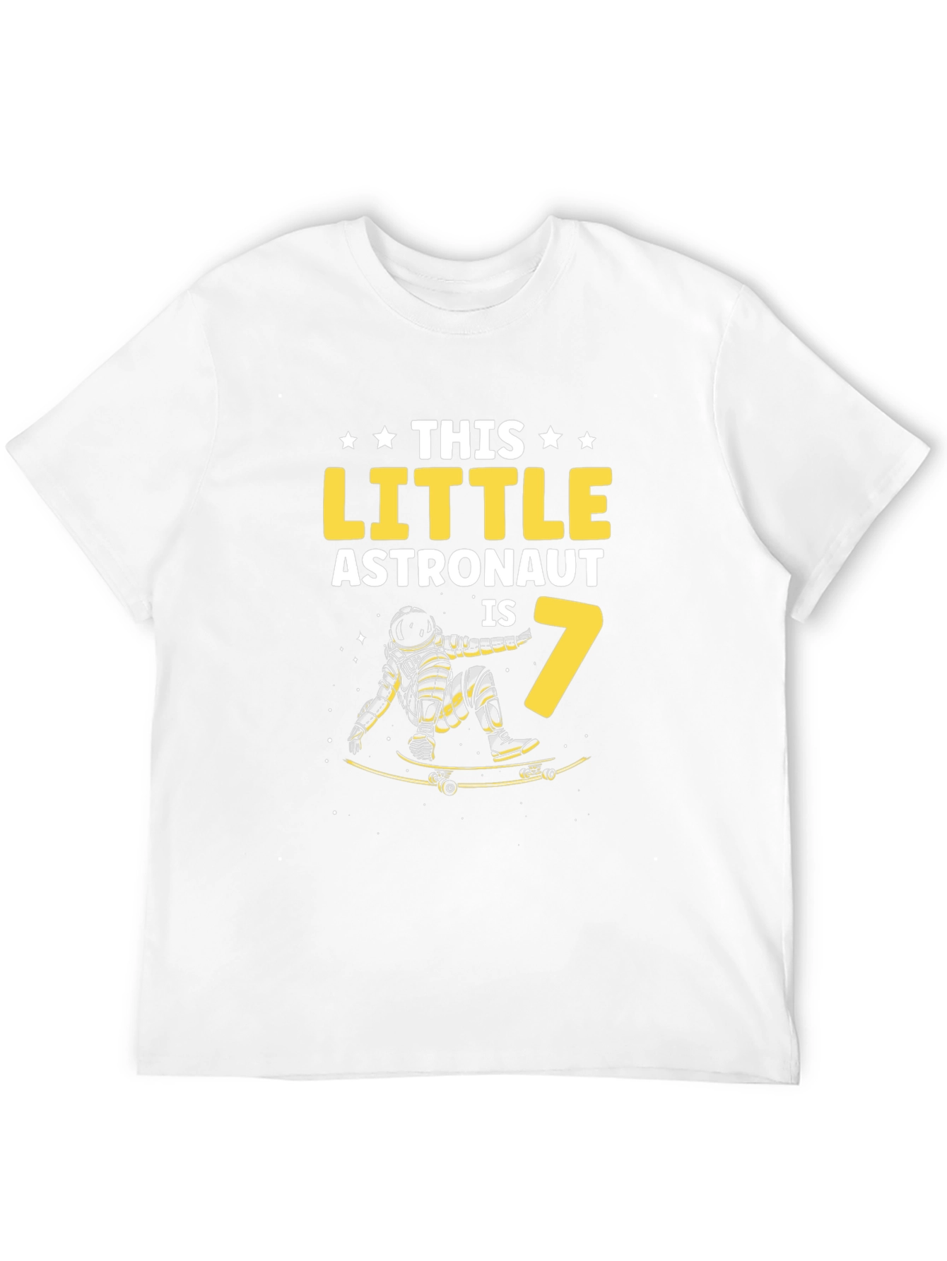 Astronaut 7th Birthday Black T-Shirt