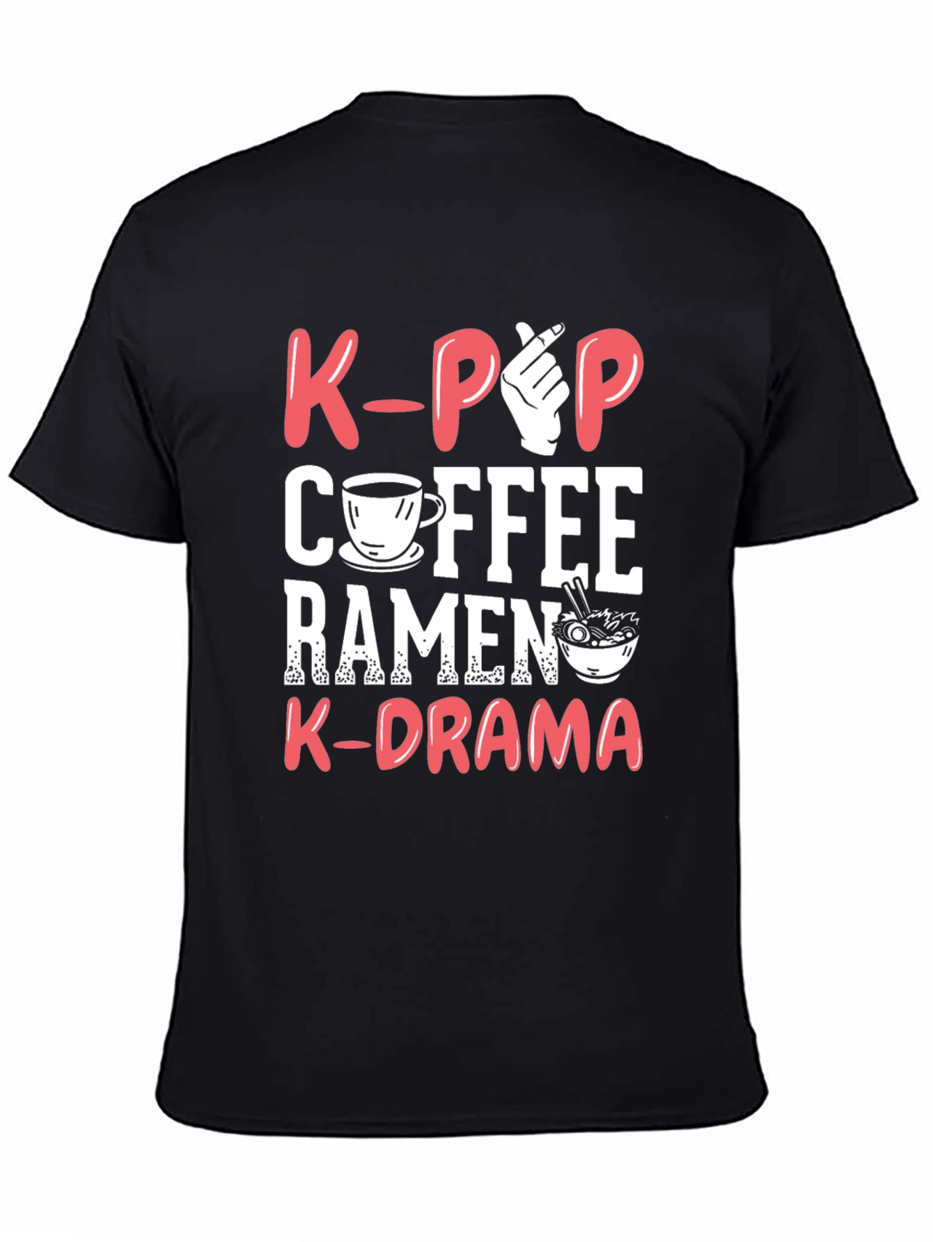 K-Pop Coffee Ramen K-Drama Graphic T-Shirt