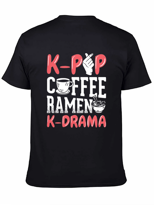 K-Pop Coffee Ramen K-Drama Graphic T-Shirt