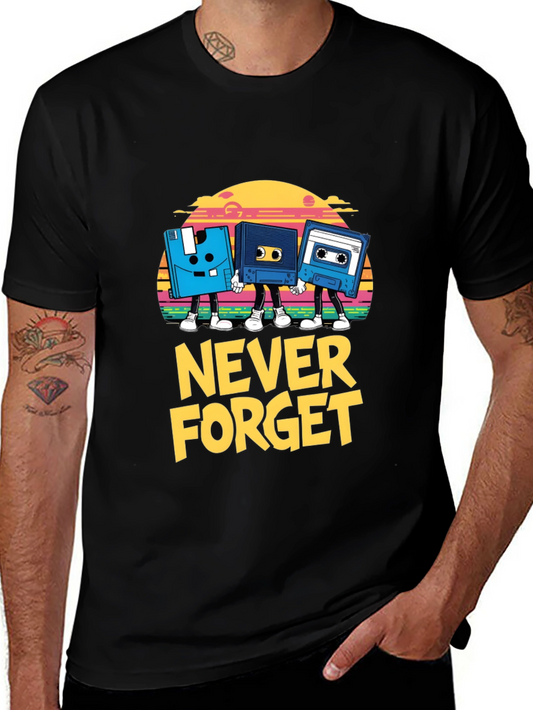 Retro Never Forget Black T-Shirt