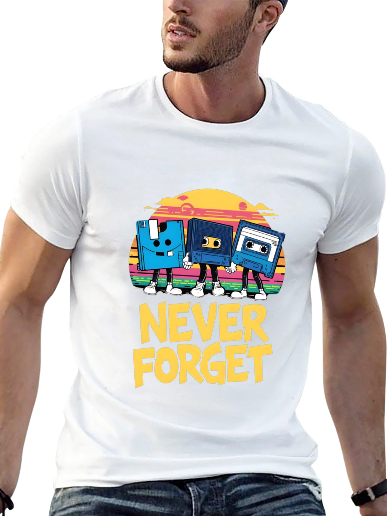 Retro Never Forget Black T-Shirt