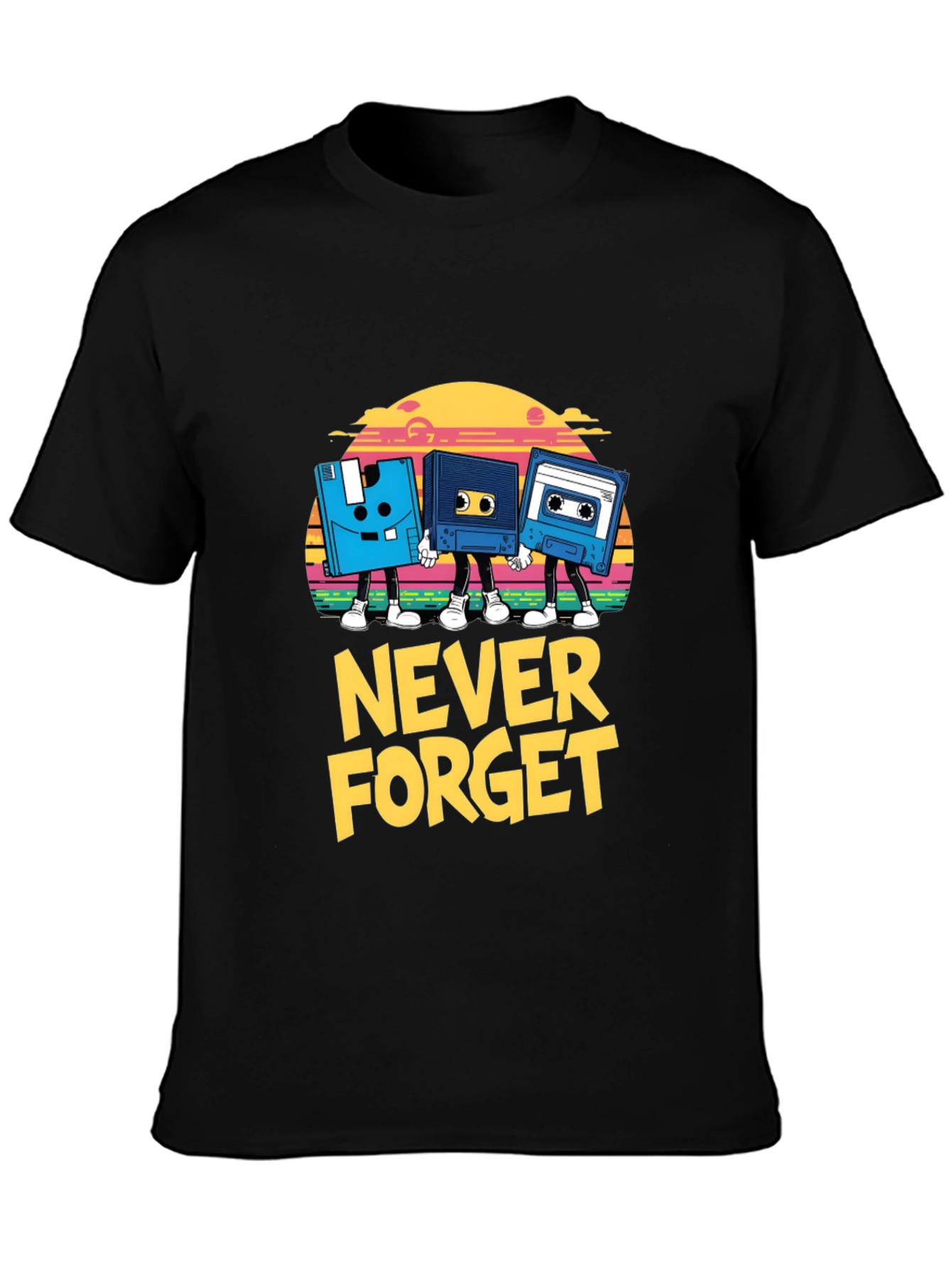 Retro Never Forget Black T-Shirt
