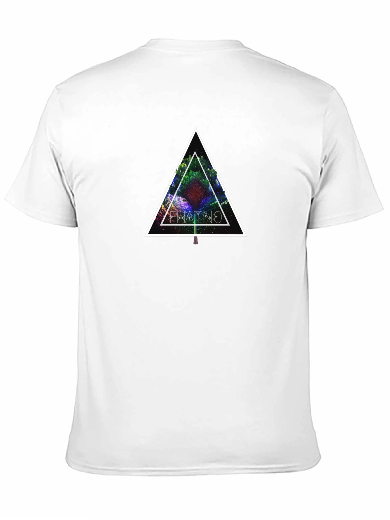 Geometric Tree Graphic Tee - Black Cotton Blend