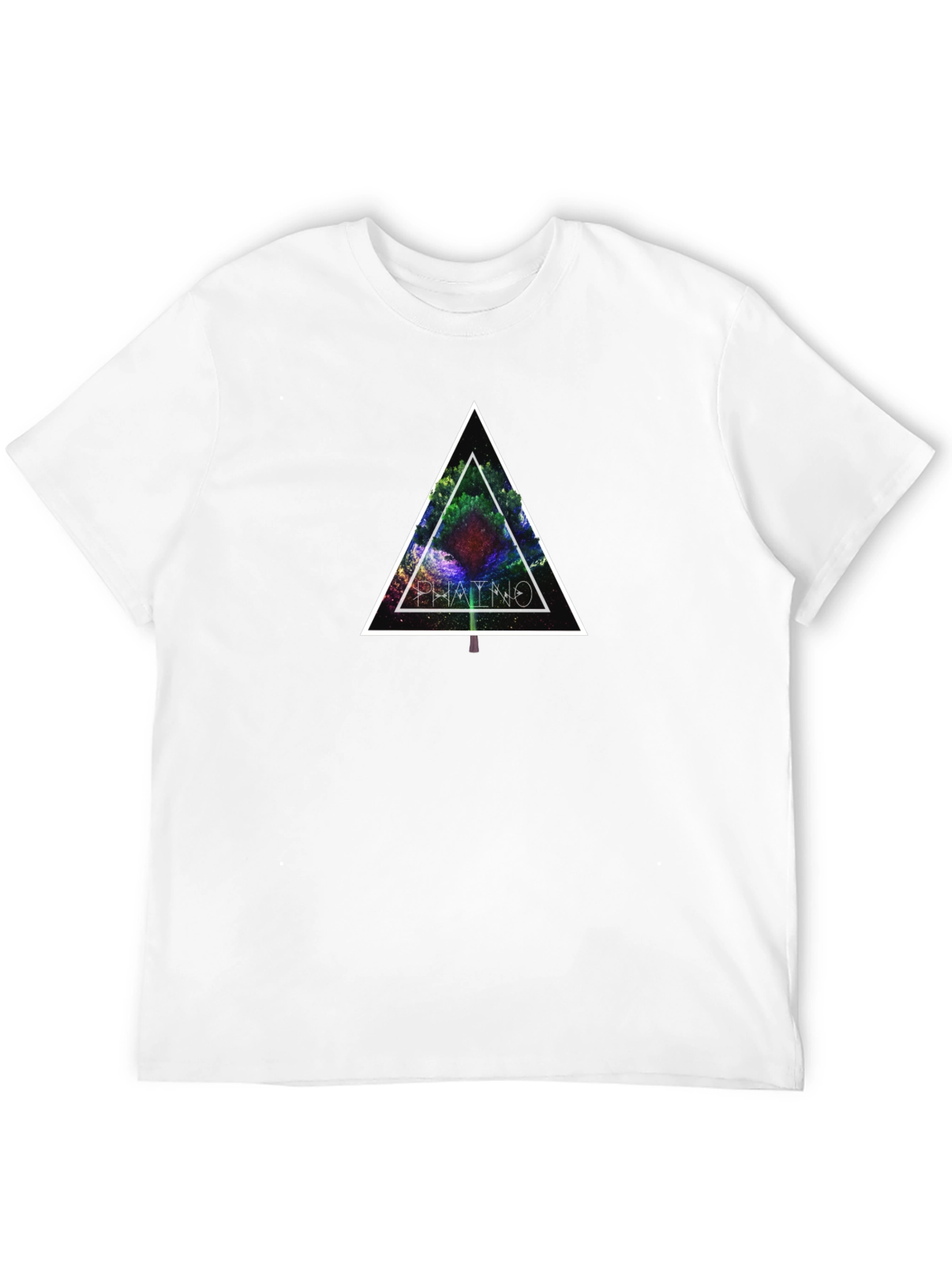 Geometric Tree Graphic Tee - Black Cotton Blend