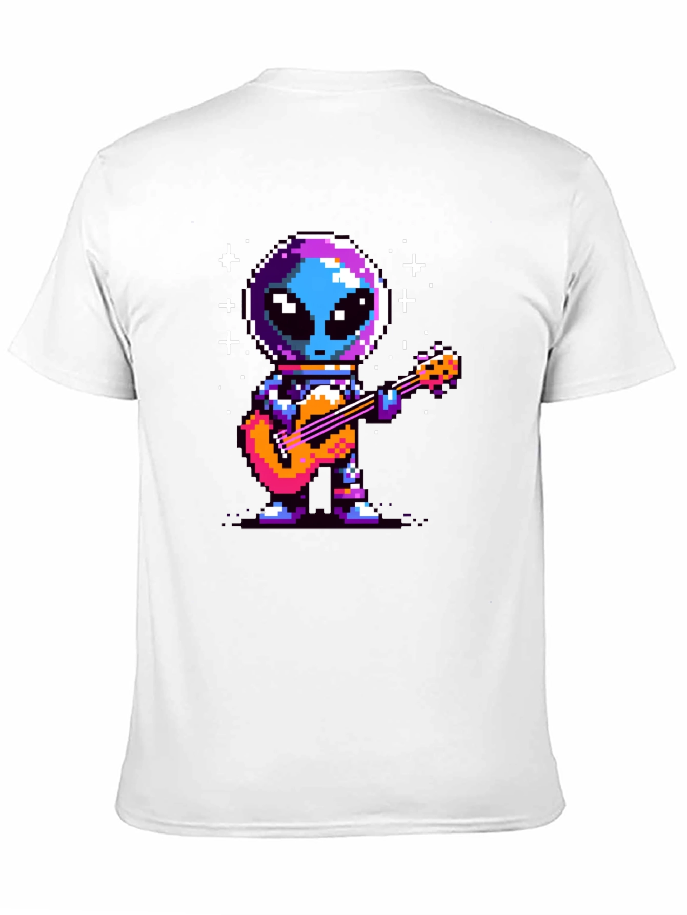 Pixel Alien Guitarist Black T-Shirt