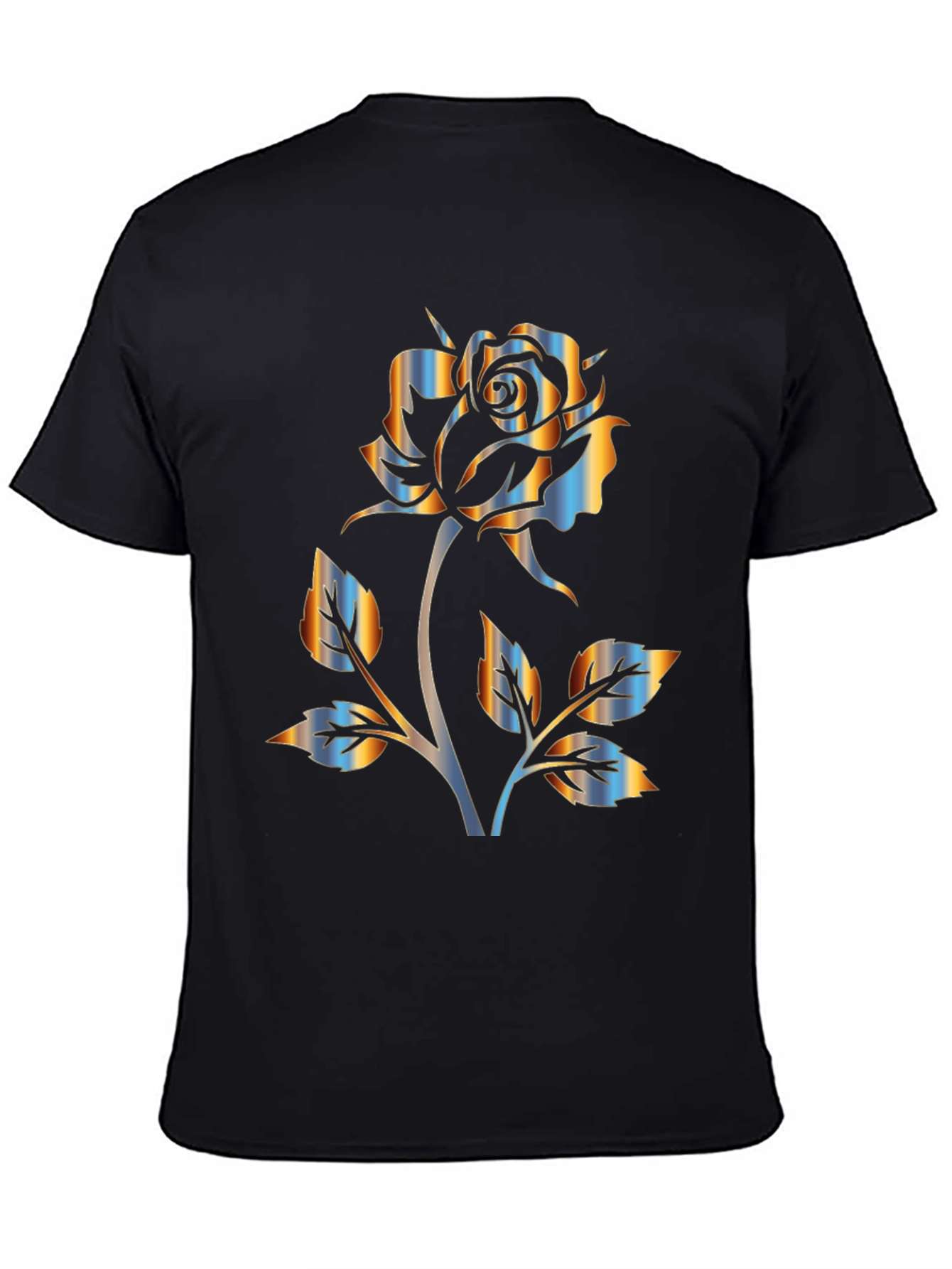 Rose Graphic Black T-Shirt - Stylish Floral Design