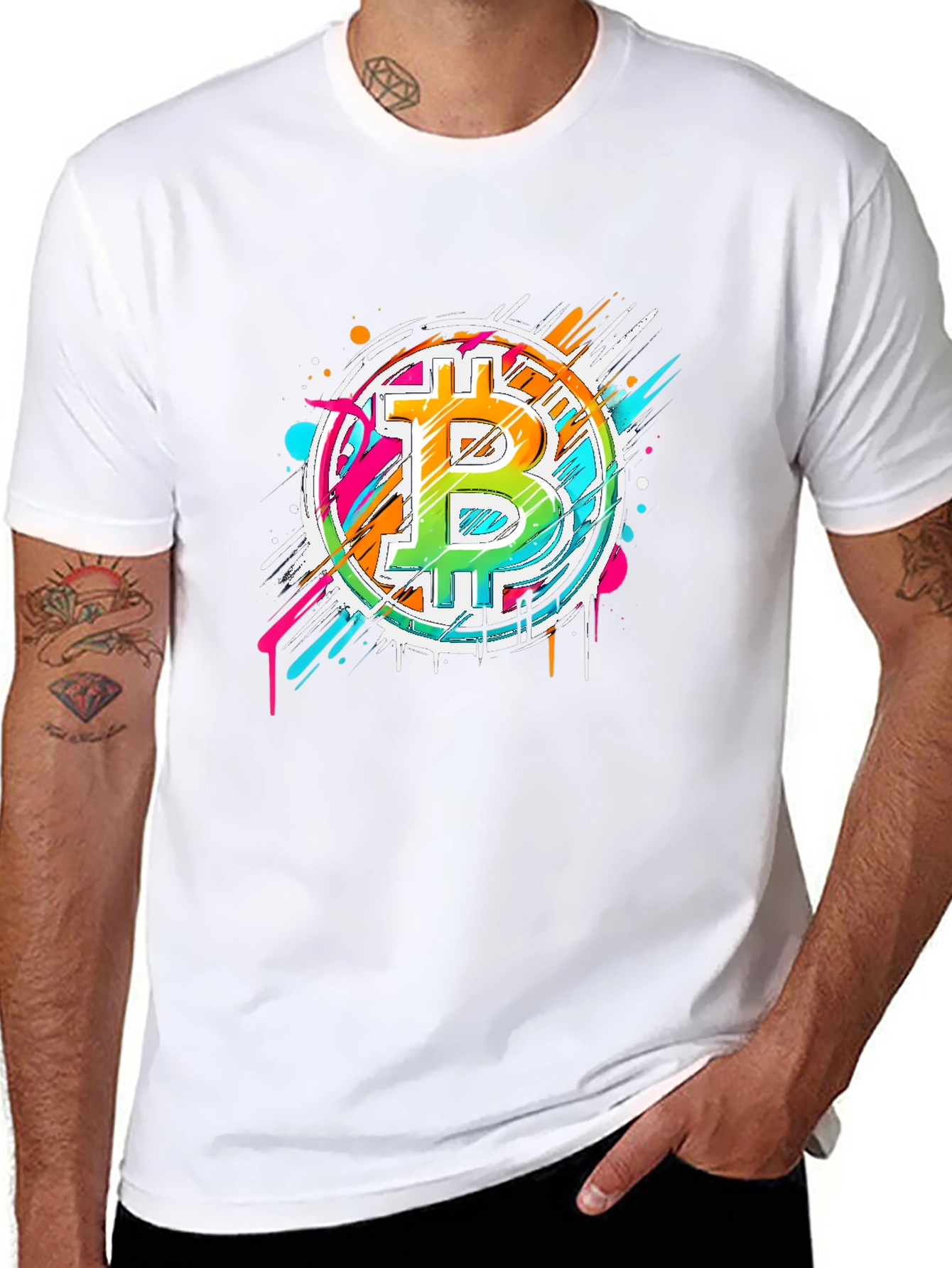 Bitcoin Graffiti Art Graphic T-Shirt