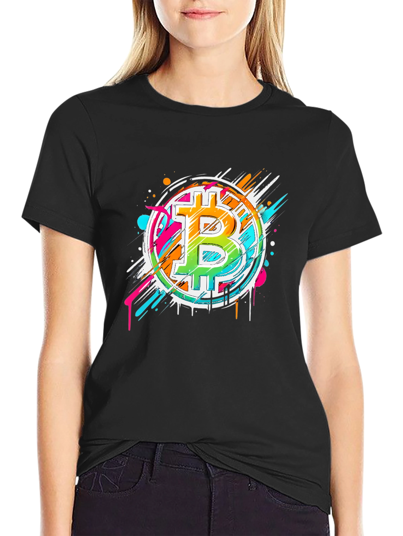 Bitcoin Graffiti Art Graphic T-Shirt
