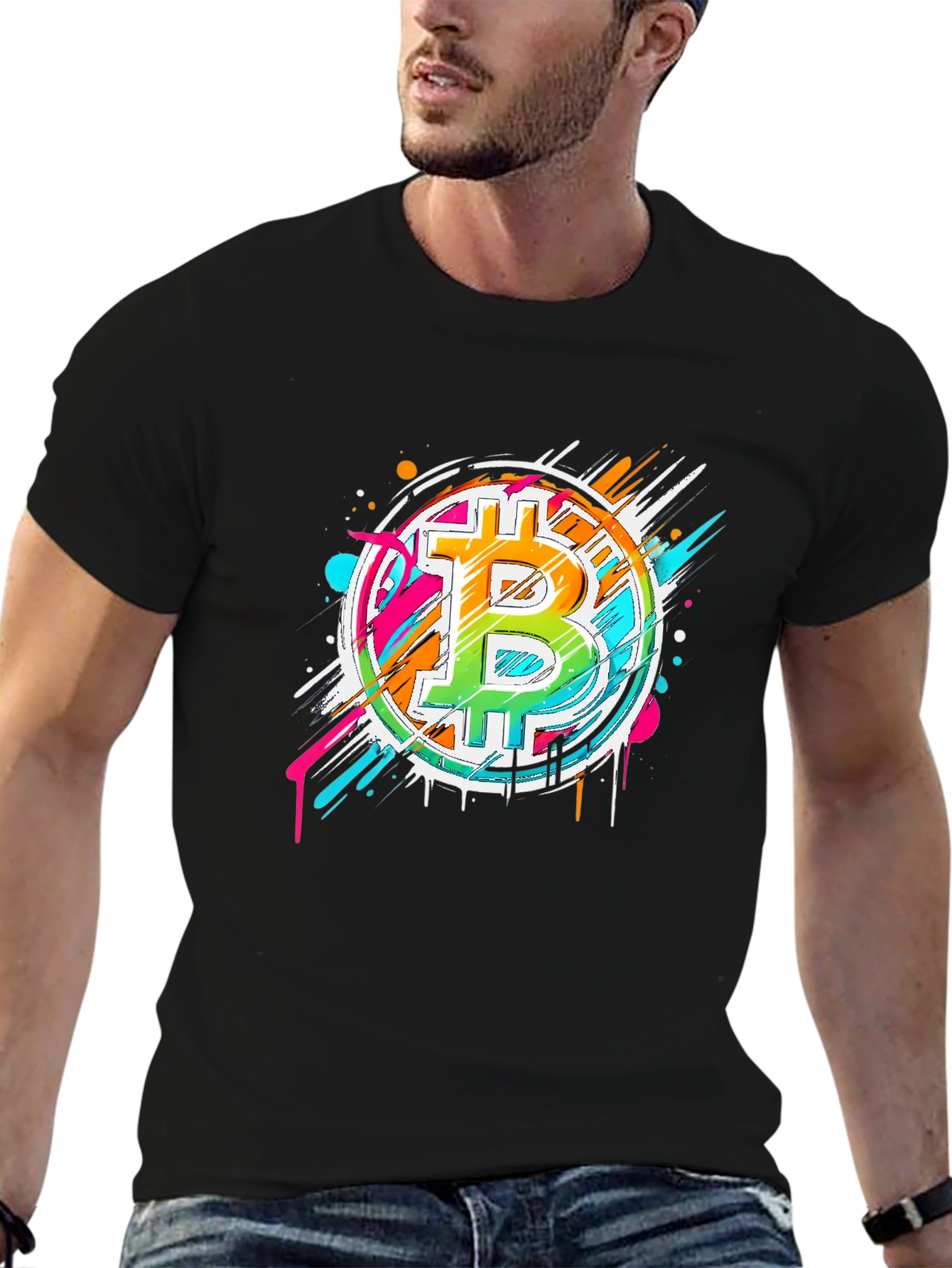 Bitcoin Graffiti Art Graphic T-Shirt