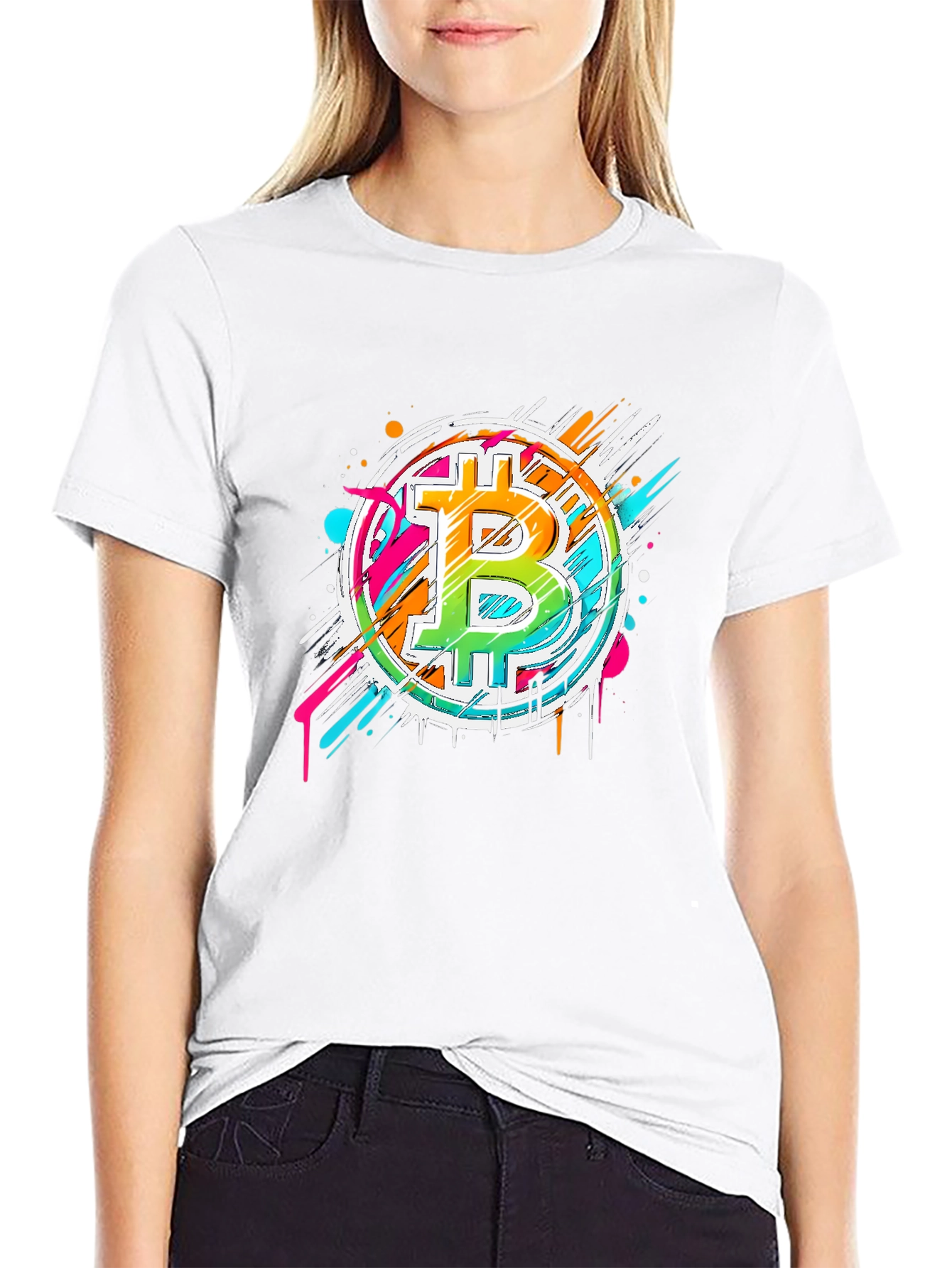 Bitcoin Graffiti Art Graphic T-Shirt