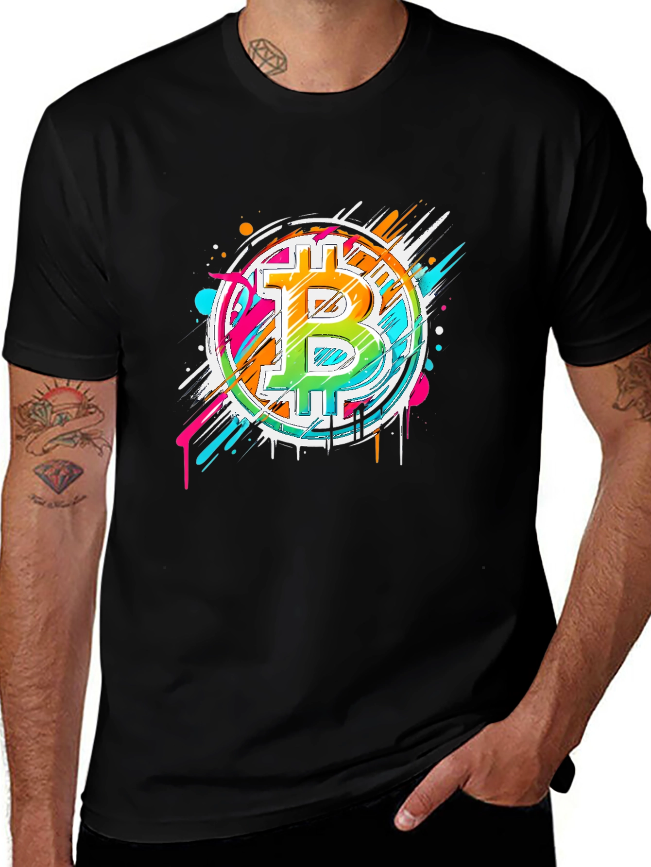 Bitcoin Graffiti Art Graphic T-Shirt