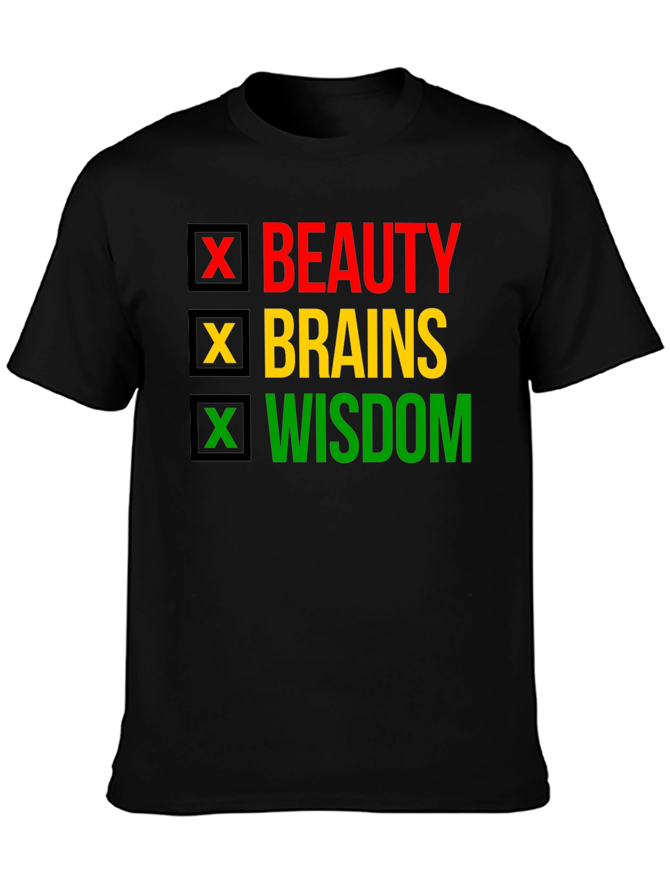 Beauty Brains Wisdom T-Shirt - Black Pride Tee