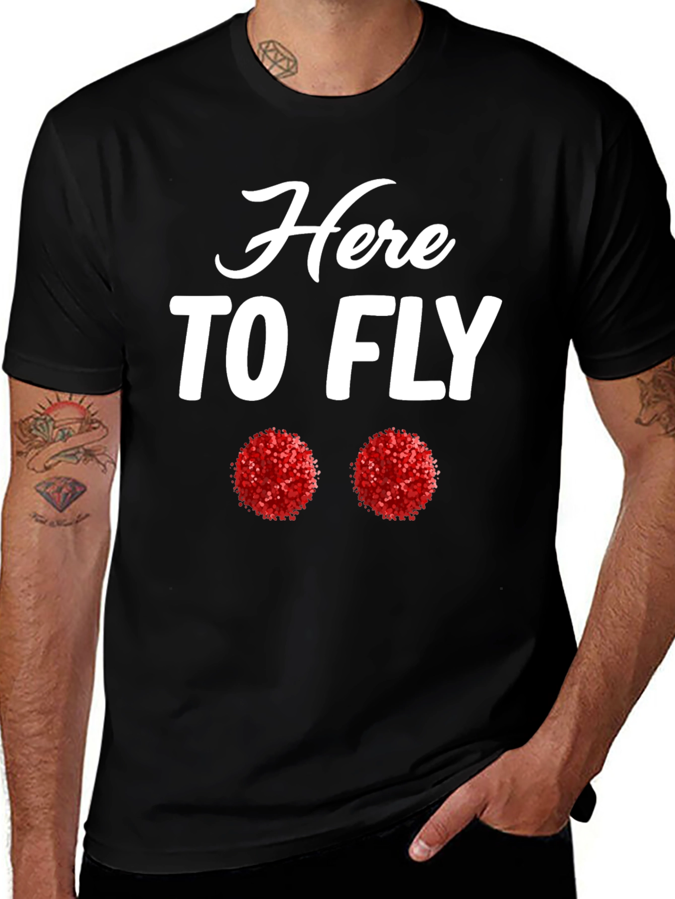 Here To Fly Pom Pom T-Shirt