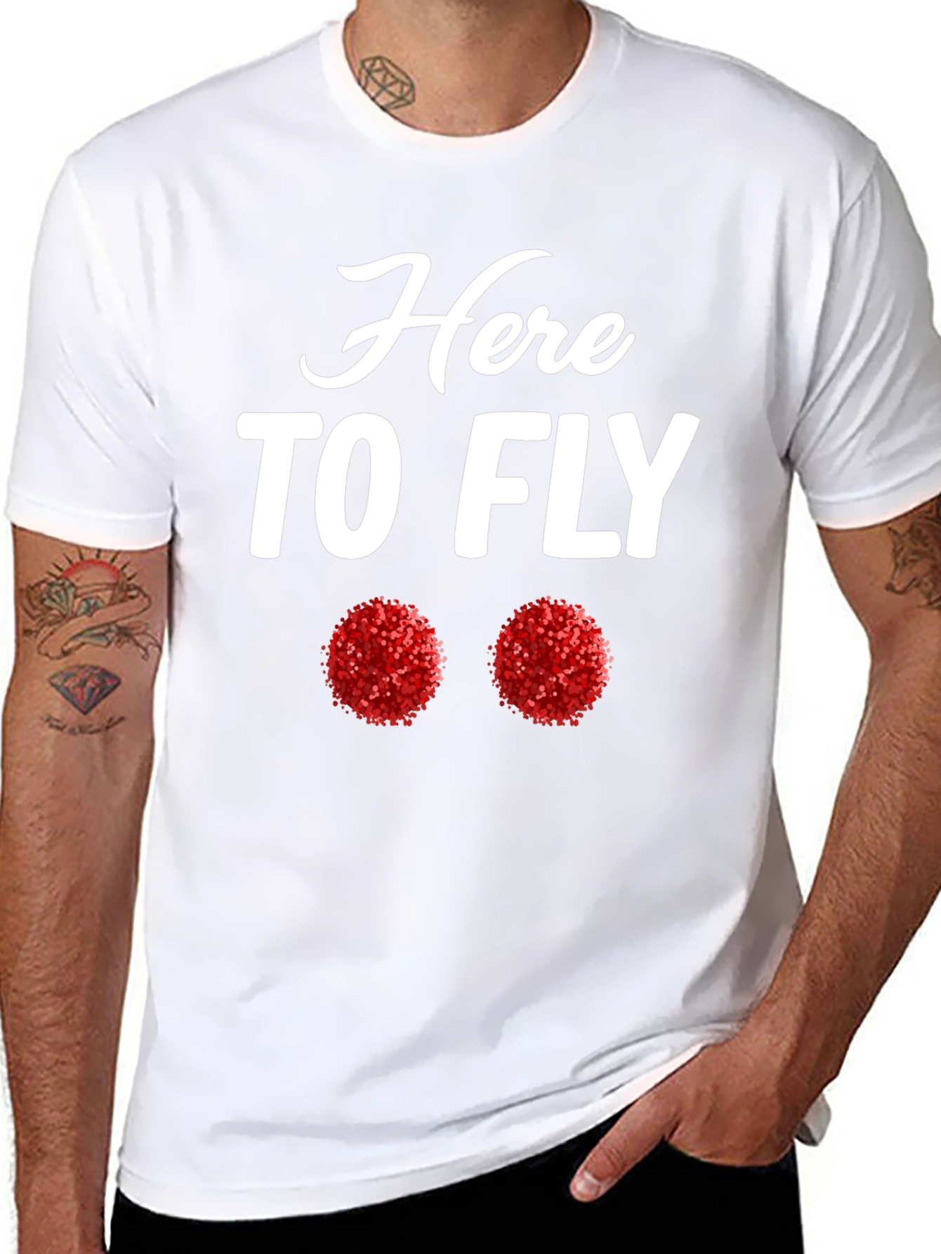 Here To Fly Pom Pom T-Shirt