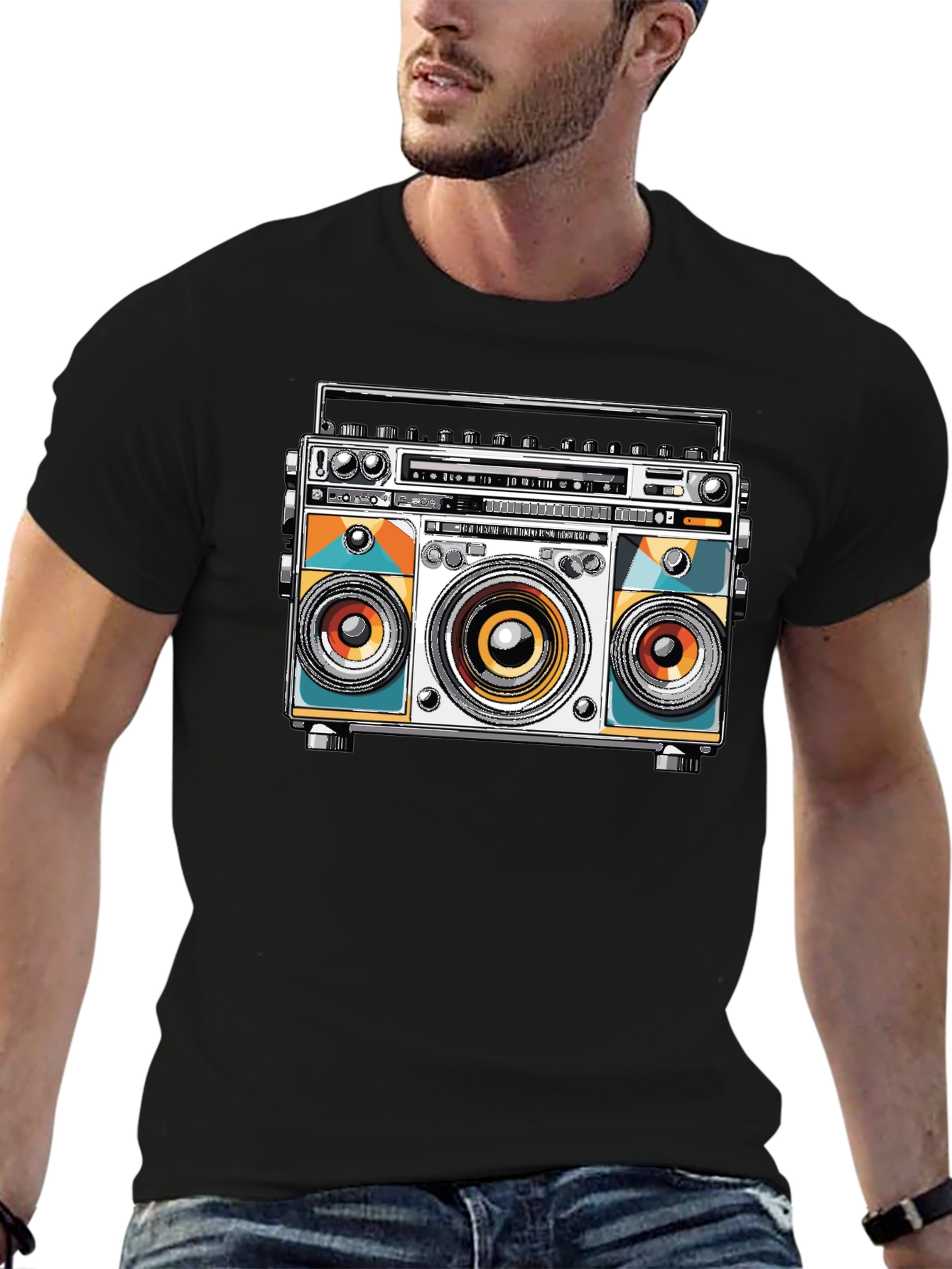 Retro Boombox Graphic T-Shirt