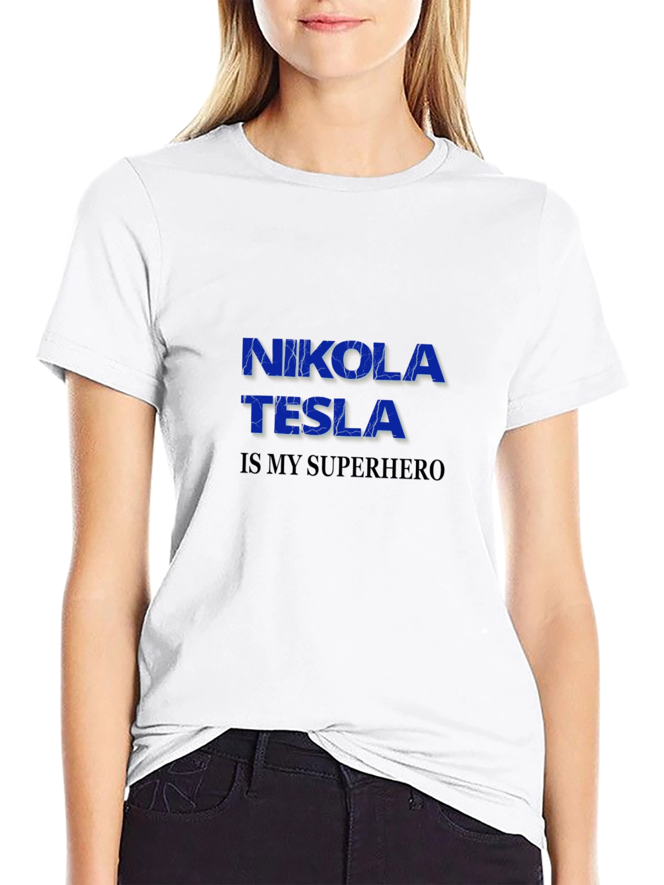 Nikola Tesla Superhero Graphic Tee - Black