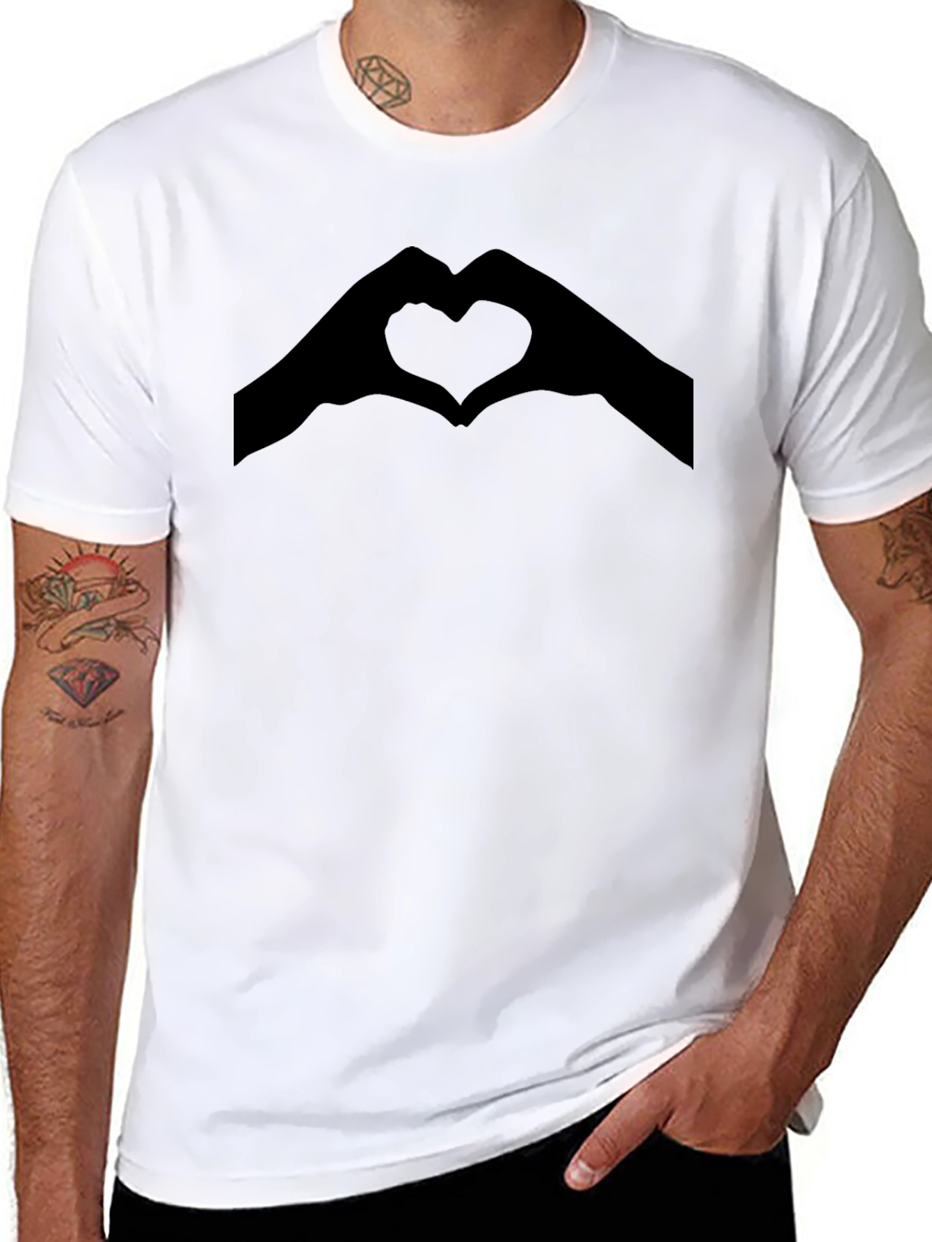Heart Hands Graphic Tee - Love Gesture Shirt