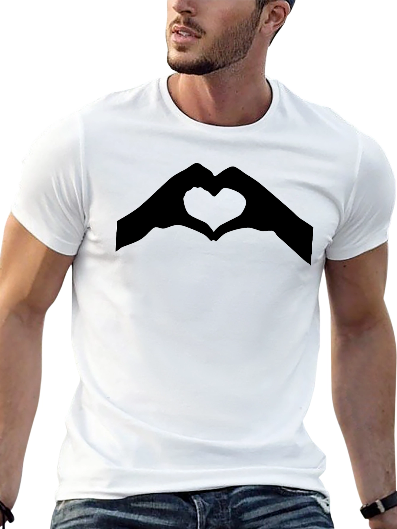 Heart Hands Graphic Tee - Love Gesture Shirt