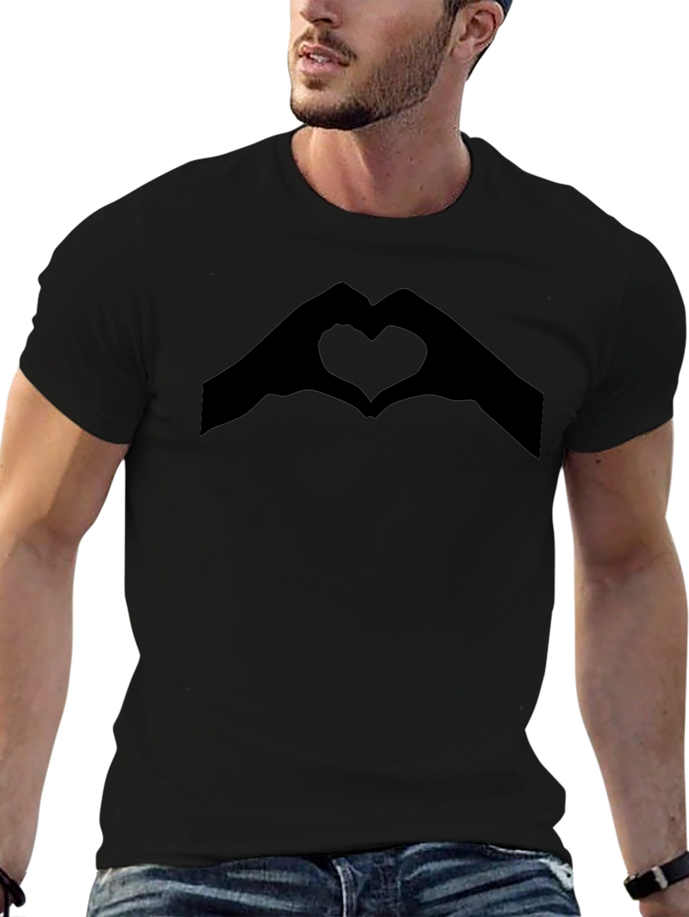 Heart Hands Graphic Tee - Love Gesture Shirt