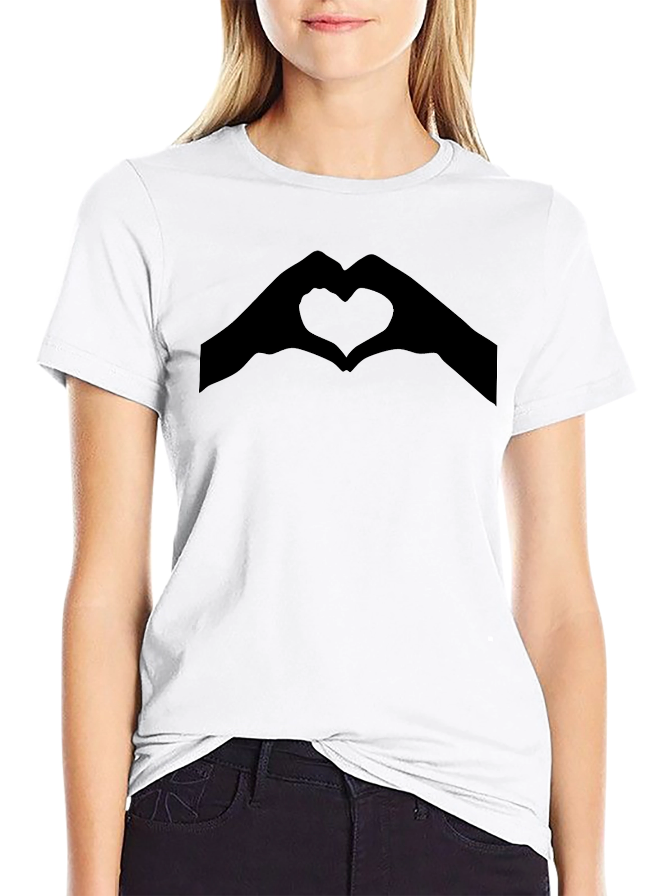Heart Hands Graphic Tee - Love Gesture Shirt