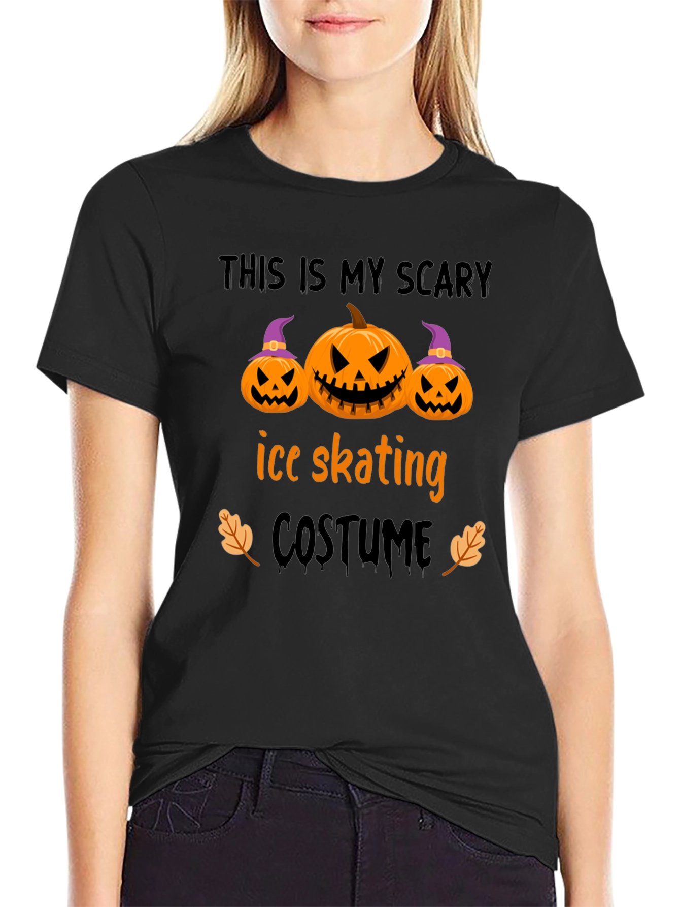 Scary Ice Skating Halloween Costume T-Shirt