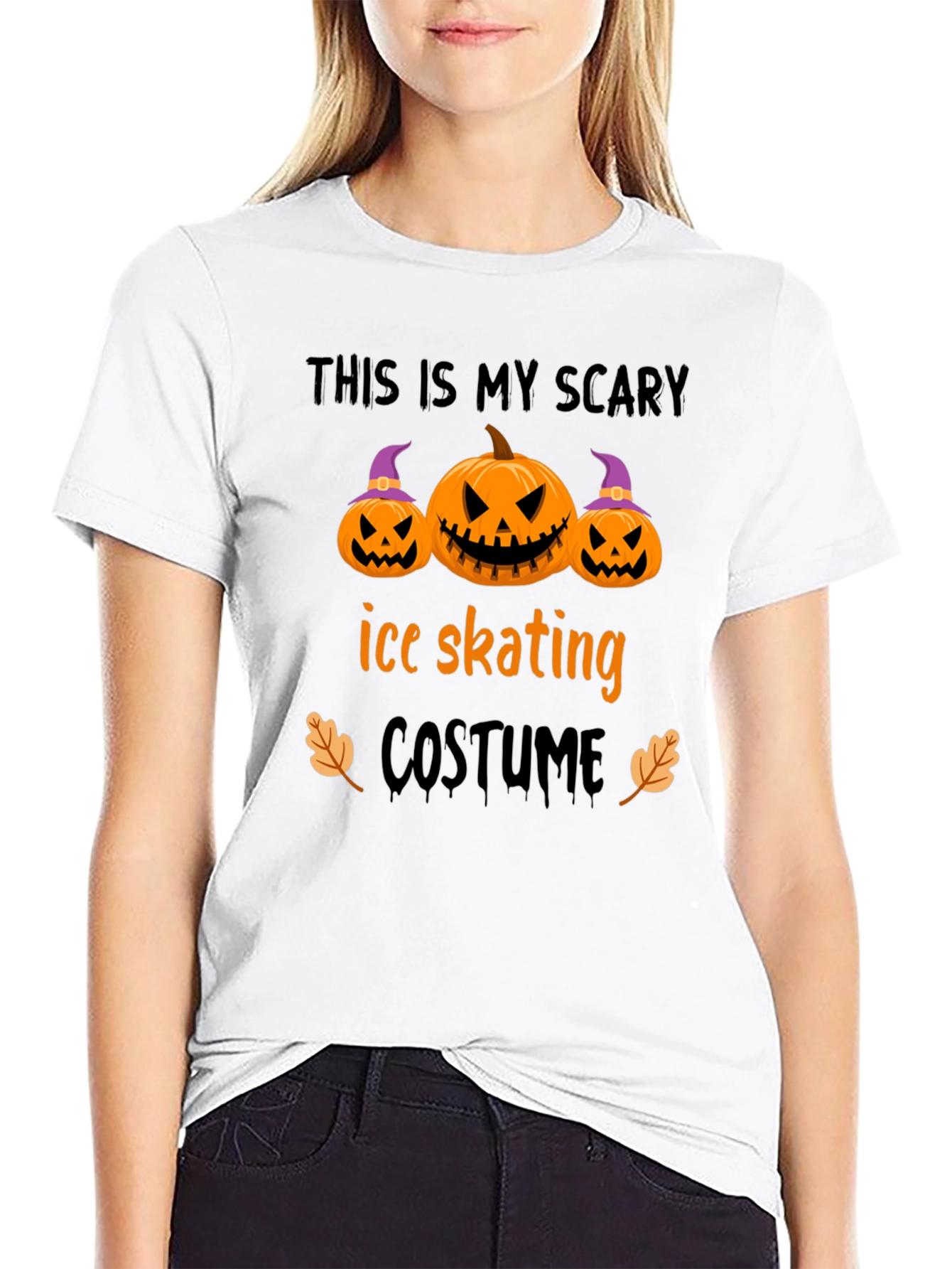 Scary Ice Skating Halloween Costume T-Shirt