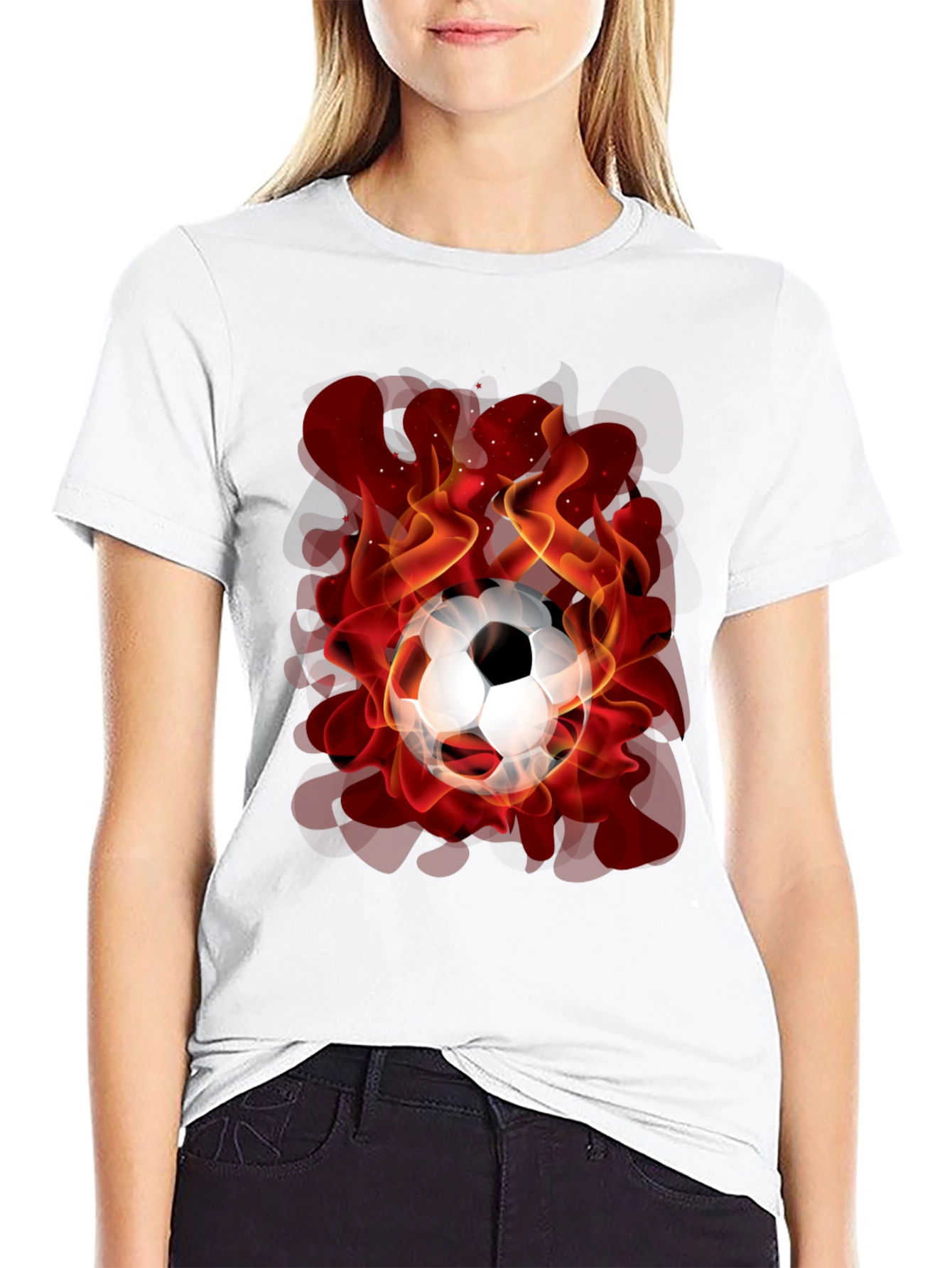 Flaming Soccer Ball Graphic Tee