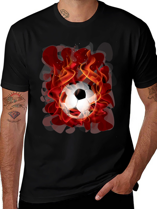 Flaming Soccer Ball Graphic Tee