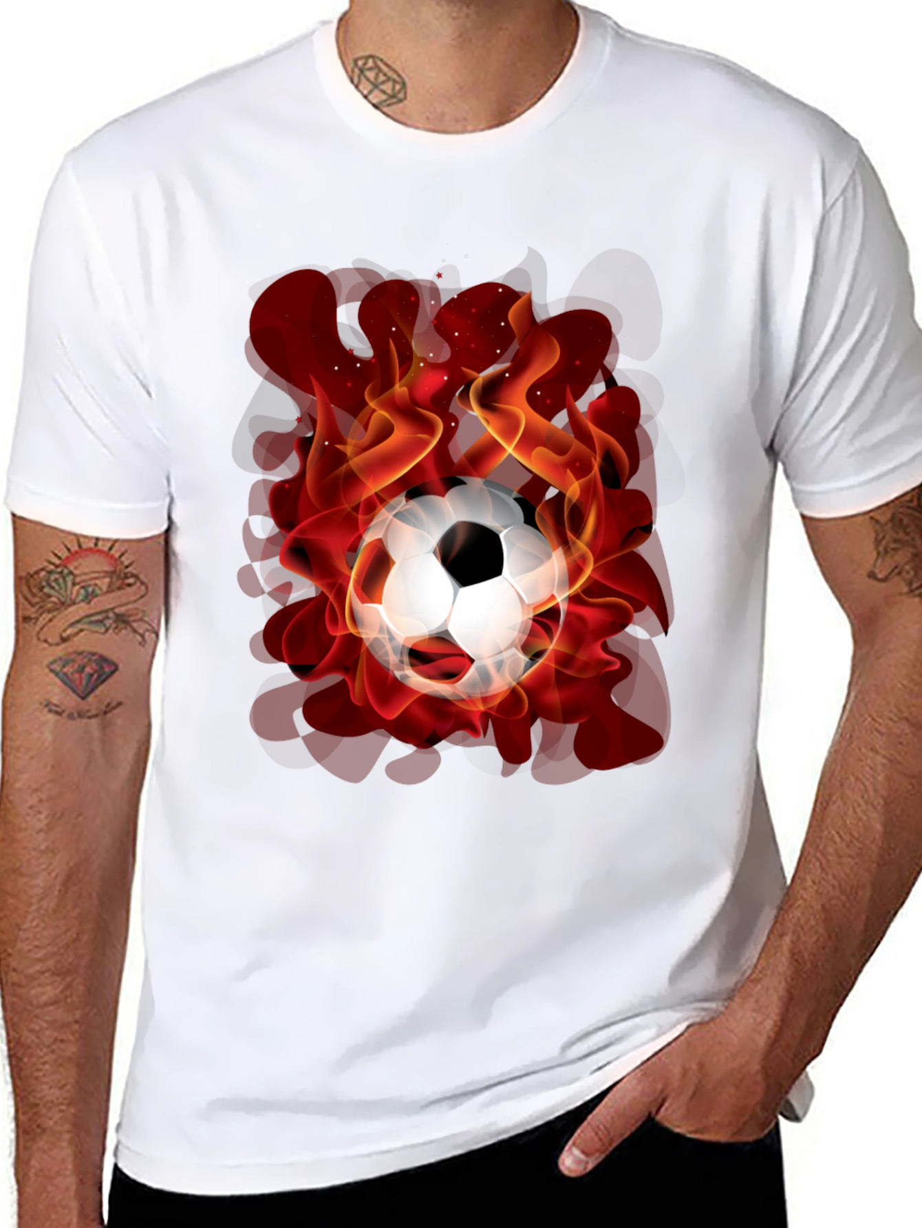 Flaming Soccer Ball Graphic Tee