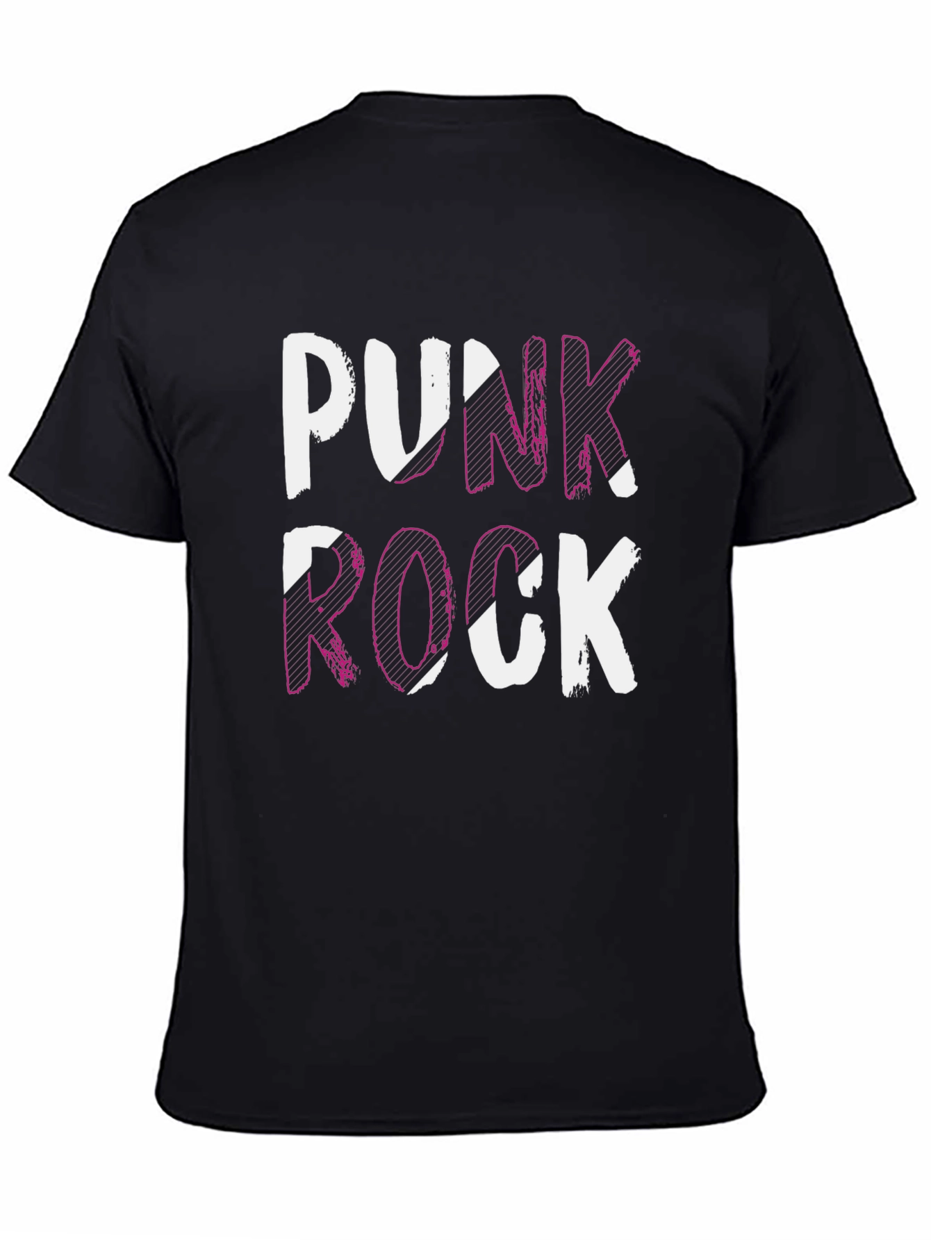 Punk Rock Graphic Tee - Black Cotton T-Shirt
