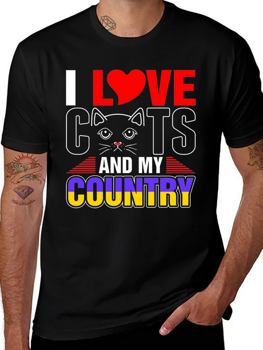 I Love Cats & My Country T-Shirt
