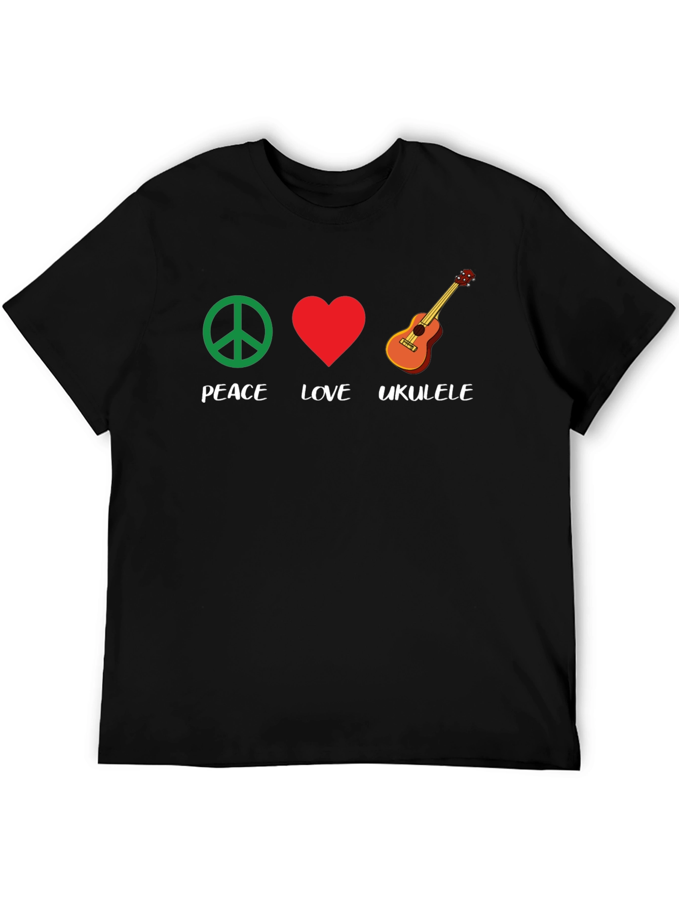 Peace Love Ukulele Graphic T-Shirt