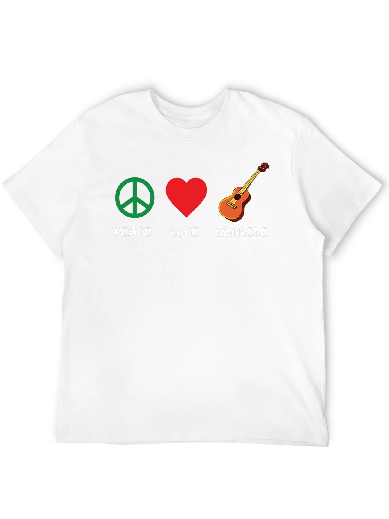 Peace Love Ukulele Graphic T-Shirt