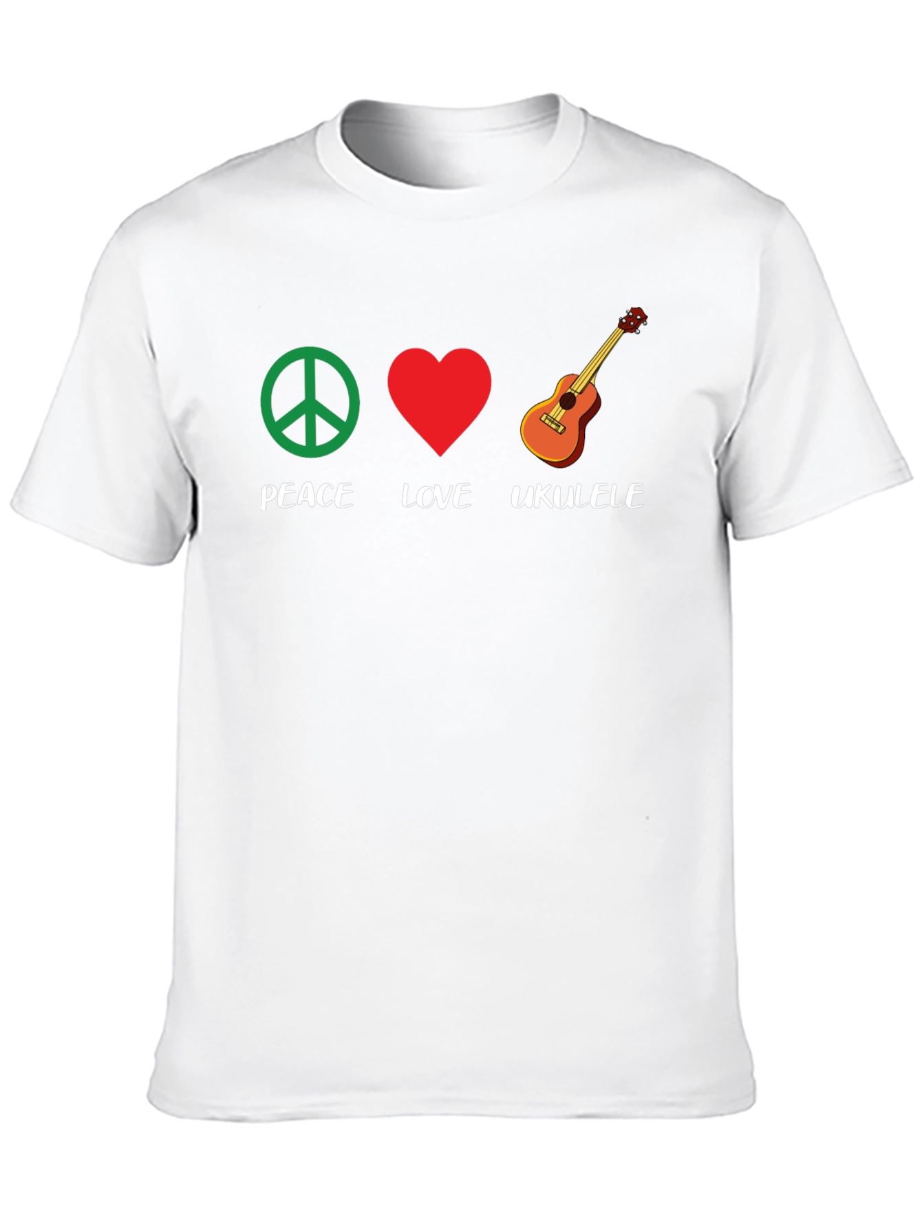 Peace Love Ukulele Graphic T-Shirt