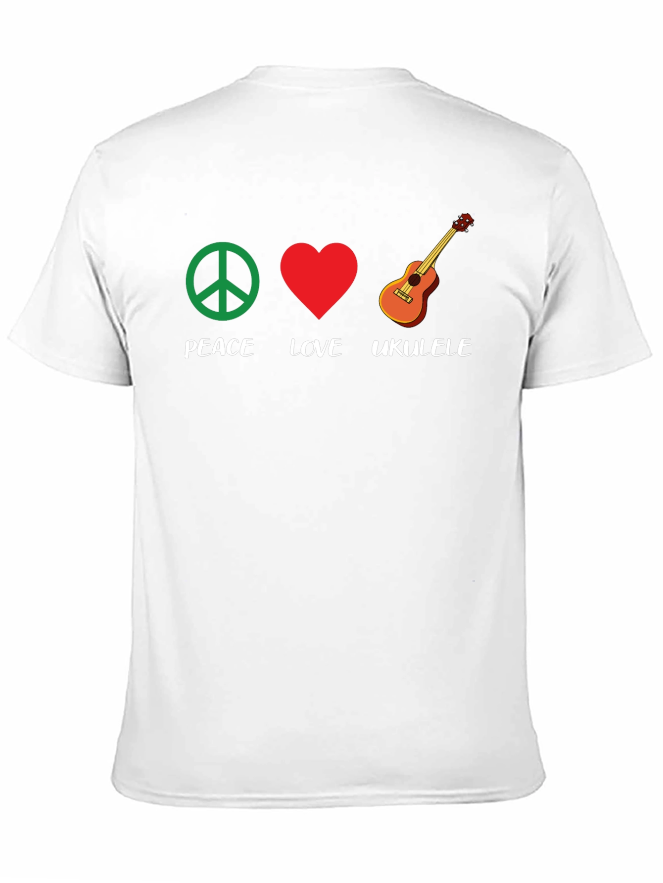 Peace Love Ukulele Graphic T-Shirt