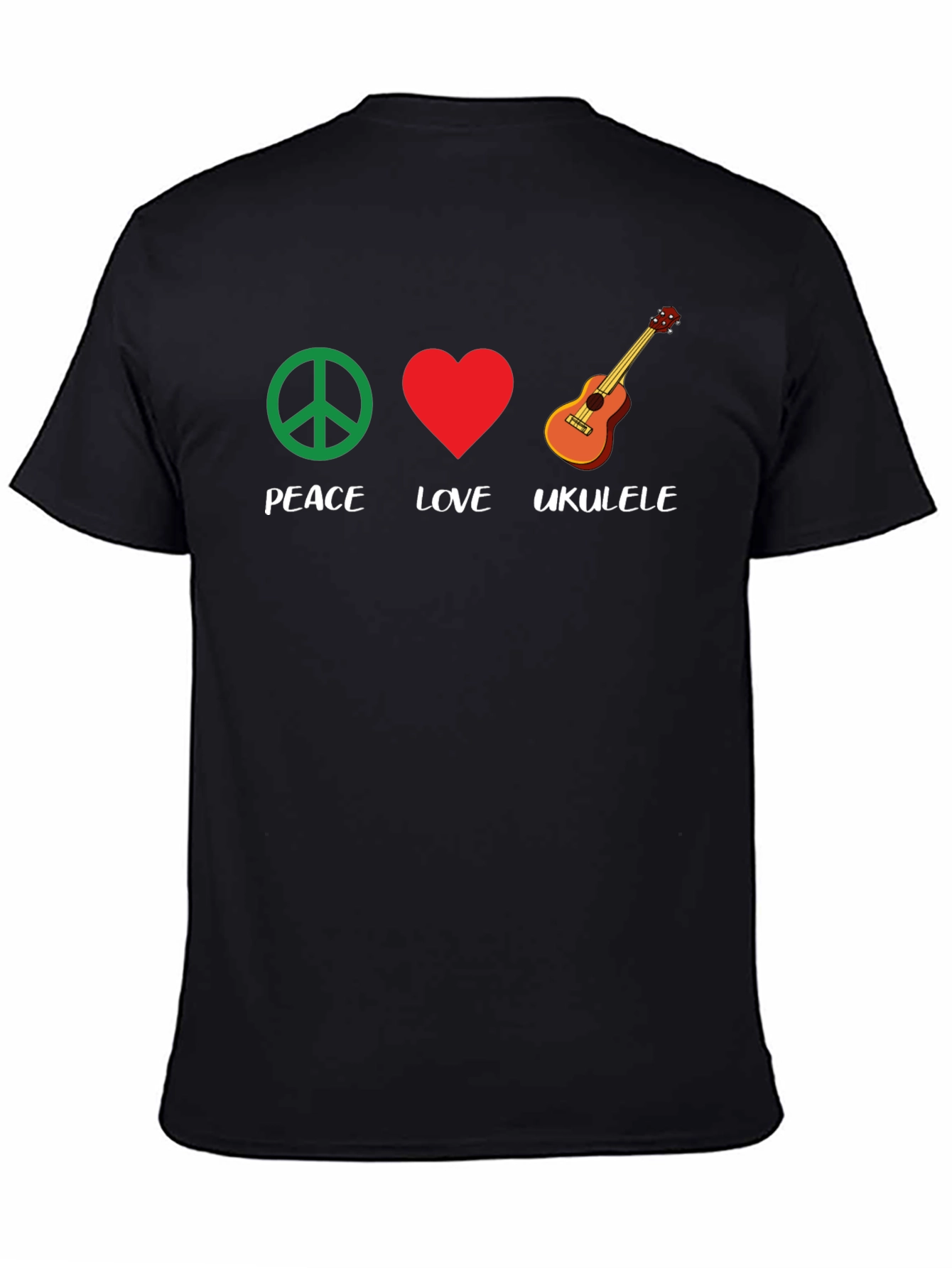 Peace Love Ukulele Graphic T-Shirt