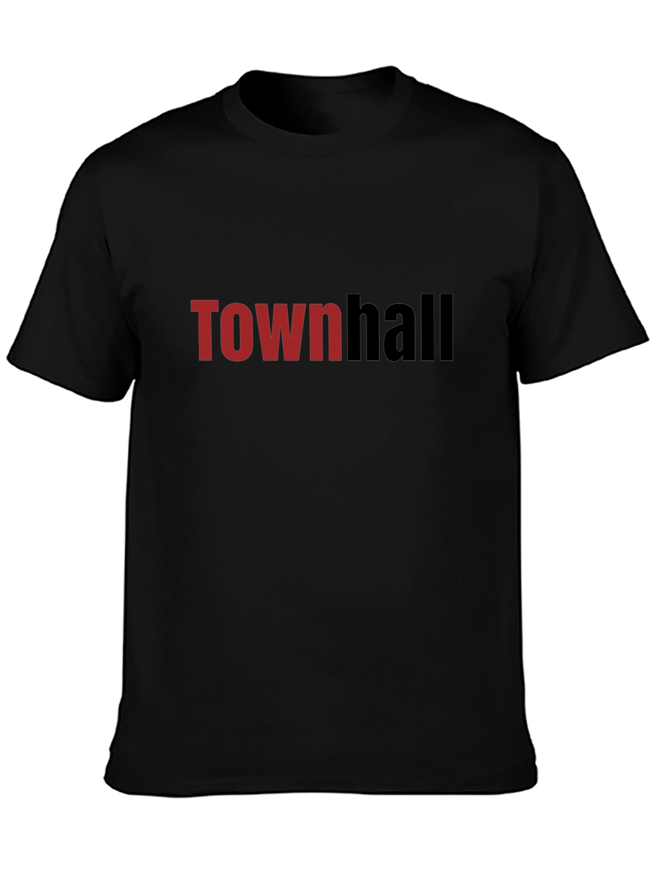 Townhall Graphic Tee - Soft Black Cotton T-Shirt