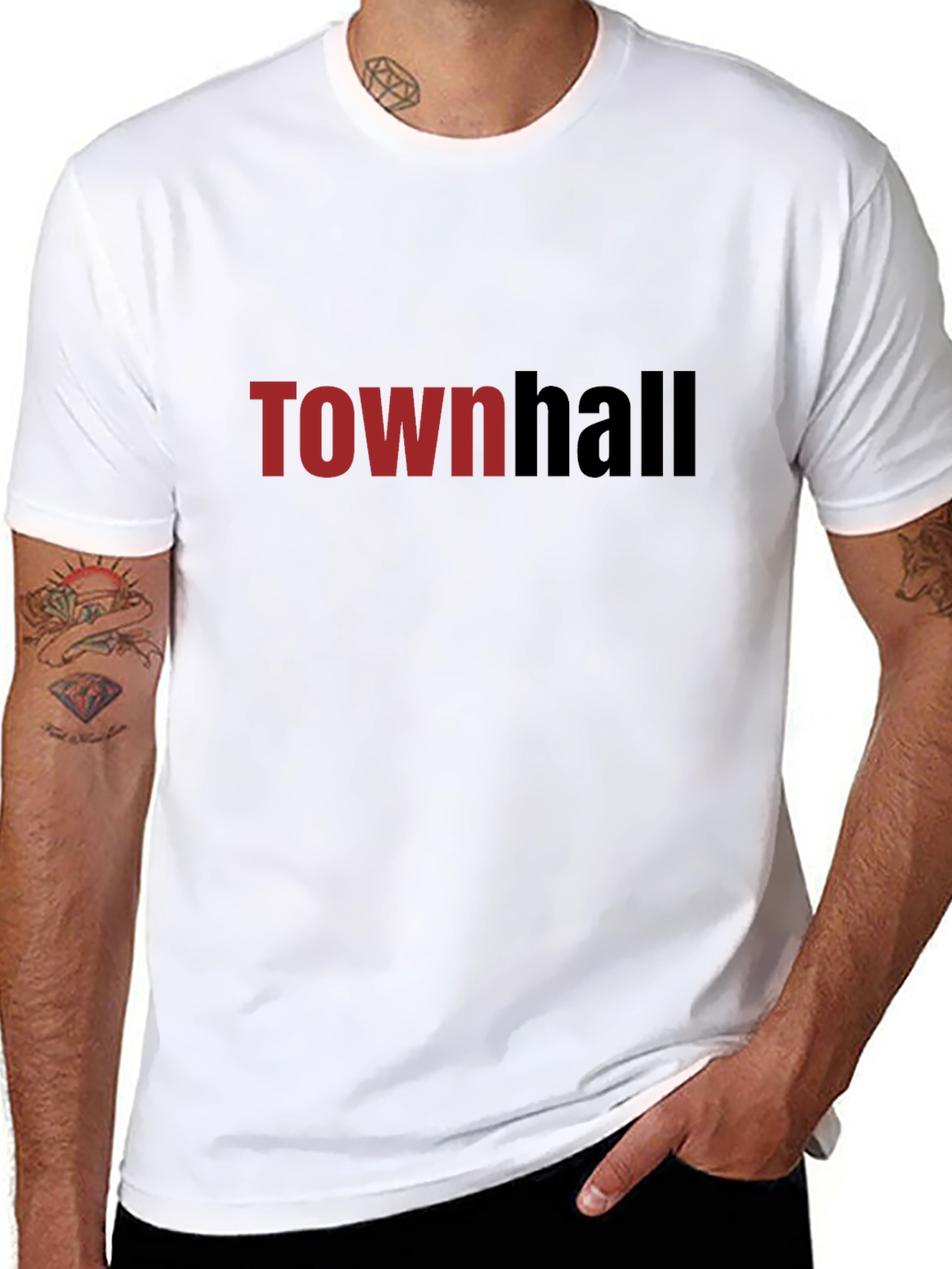 Townhall Graphic Tee - Soft Black Cotton T-Shirt