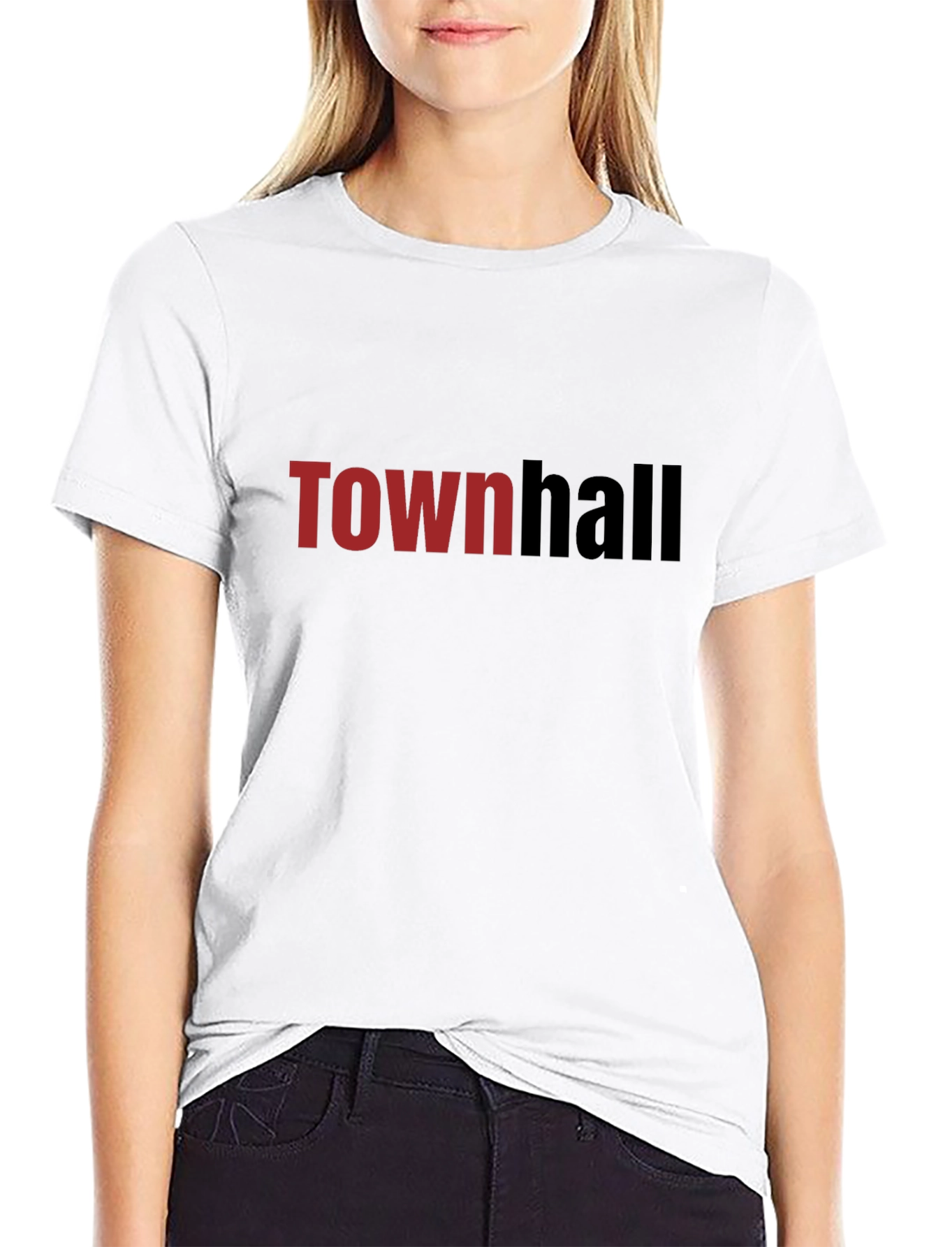 Townhall Graphic Tee - Soft Black Cotton T-Shirt