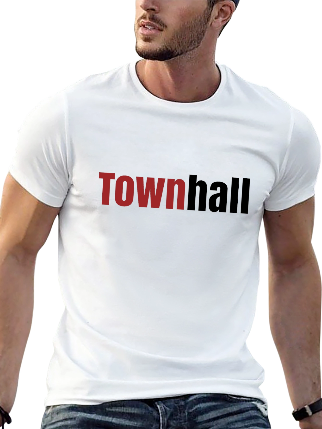 Townhall Graphic Tee - Soft Black Cotton T-Shirt