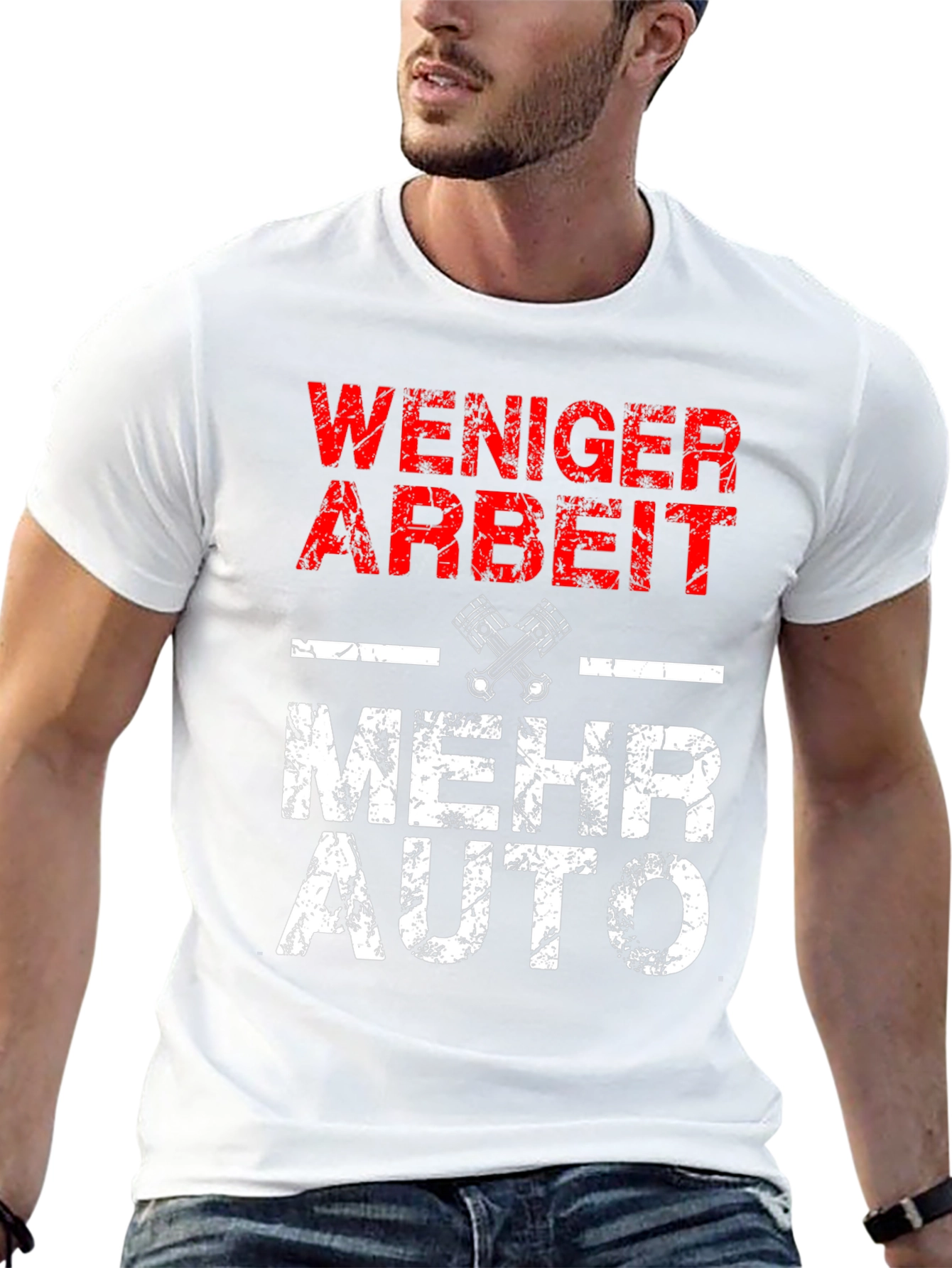 WENIGER ARBEIT MEHR AUTO Mens Graphic Tee