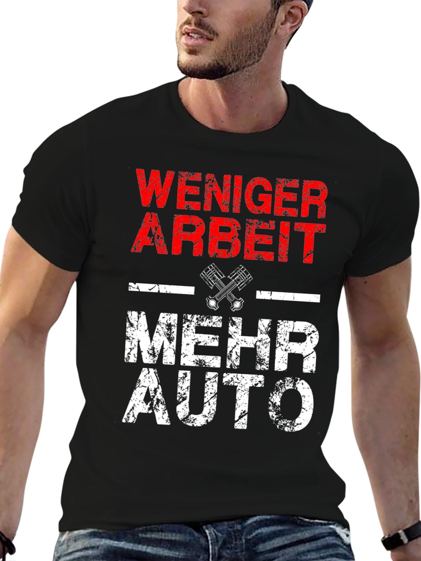 WENIGER ARBEIT MEHR AUTO Mens Graphic Tee