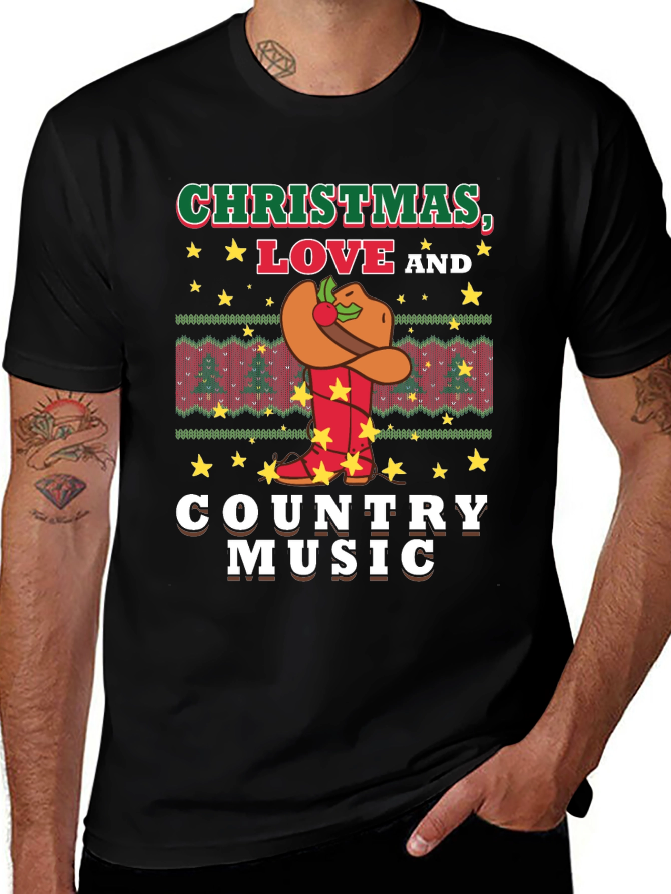 Christmas Love and Country Music T-Shirt