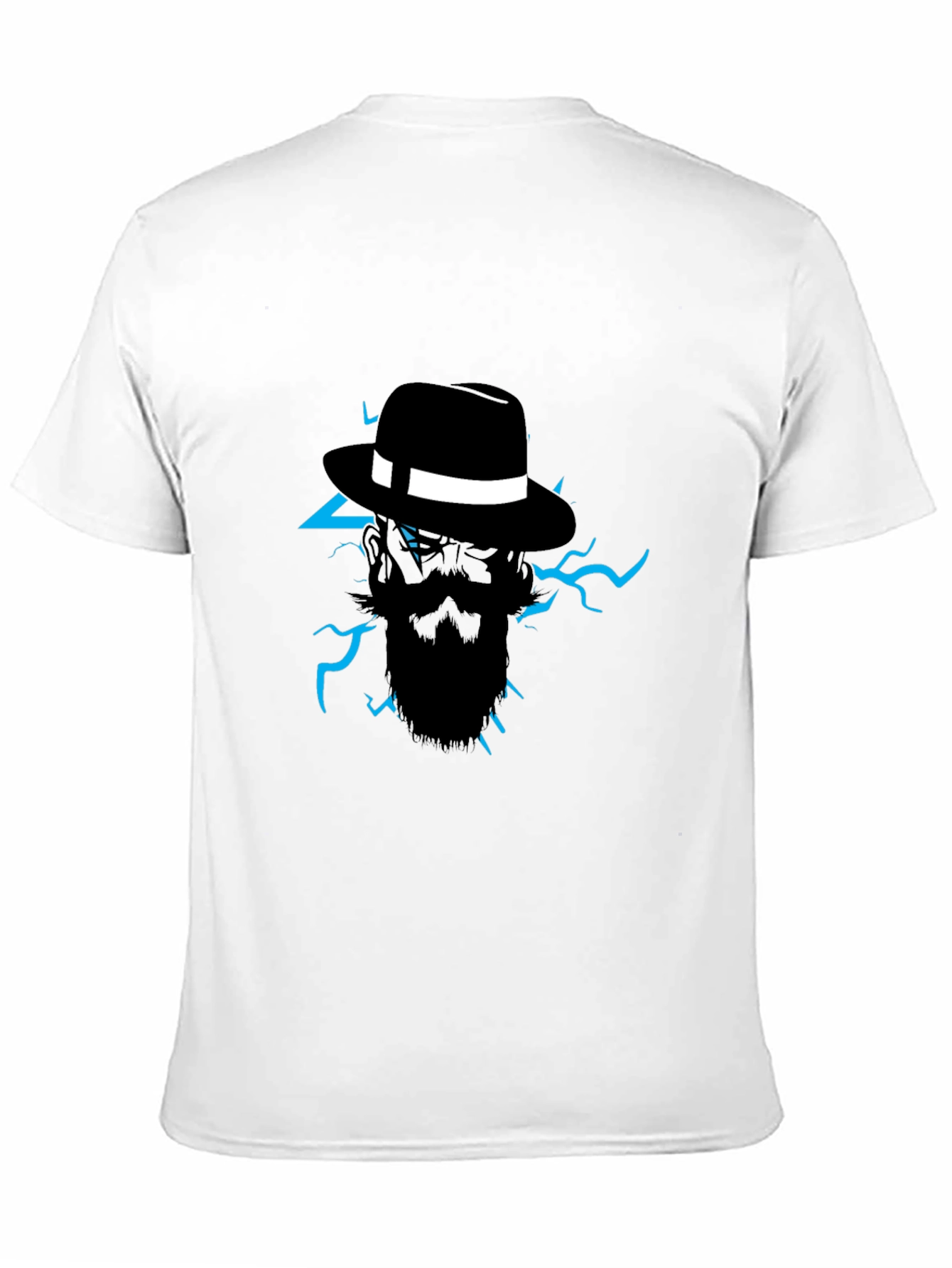 Mens Graphic Tee: Bearded Fedora Lightning