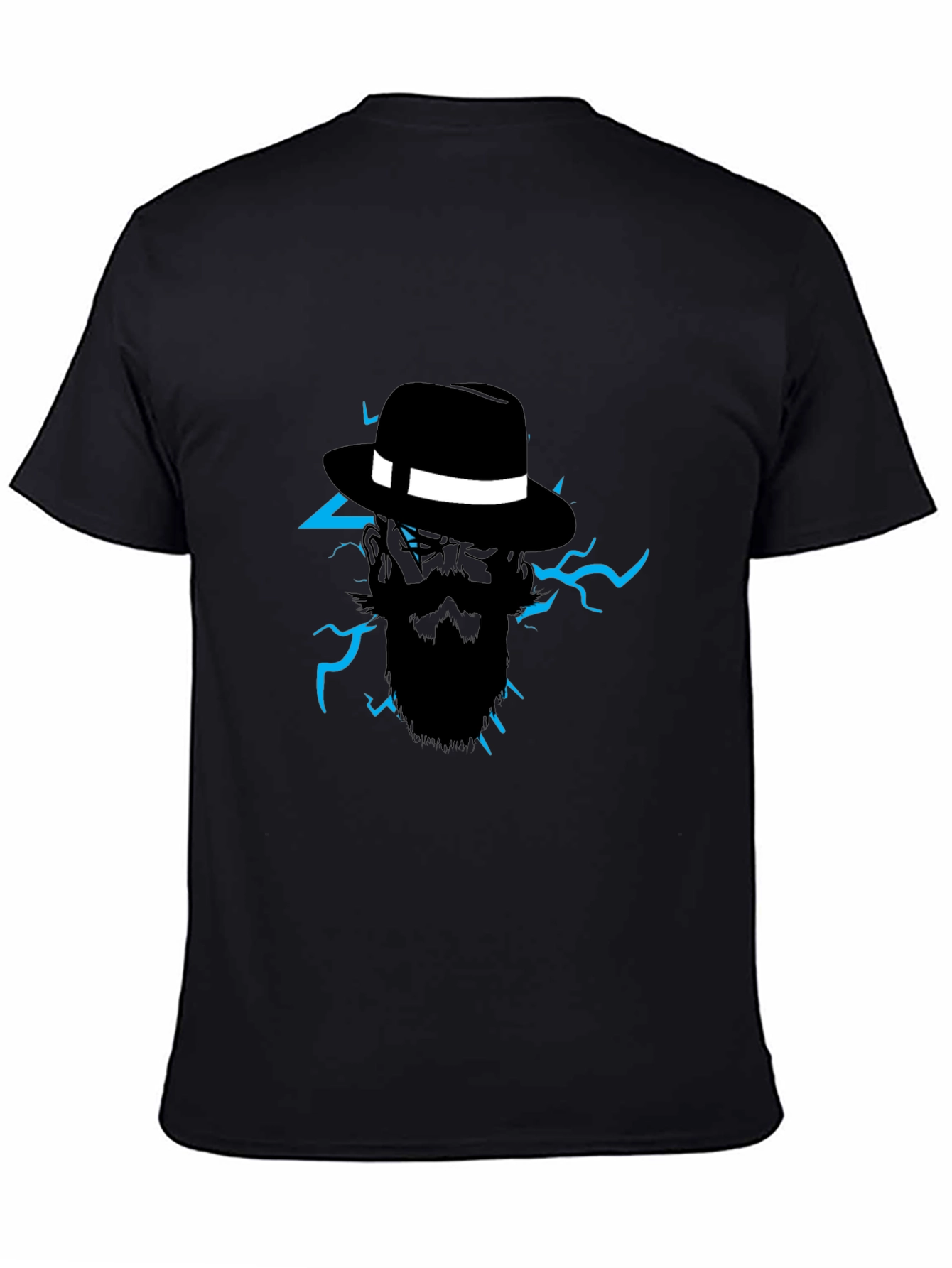 Mens Graphic Tee: Bearded Fedora Lightning