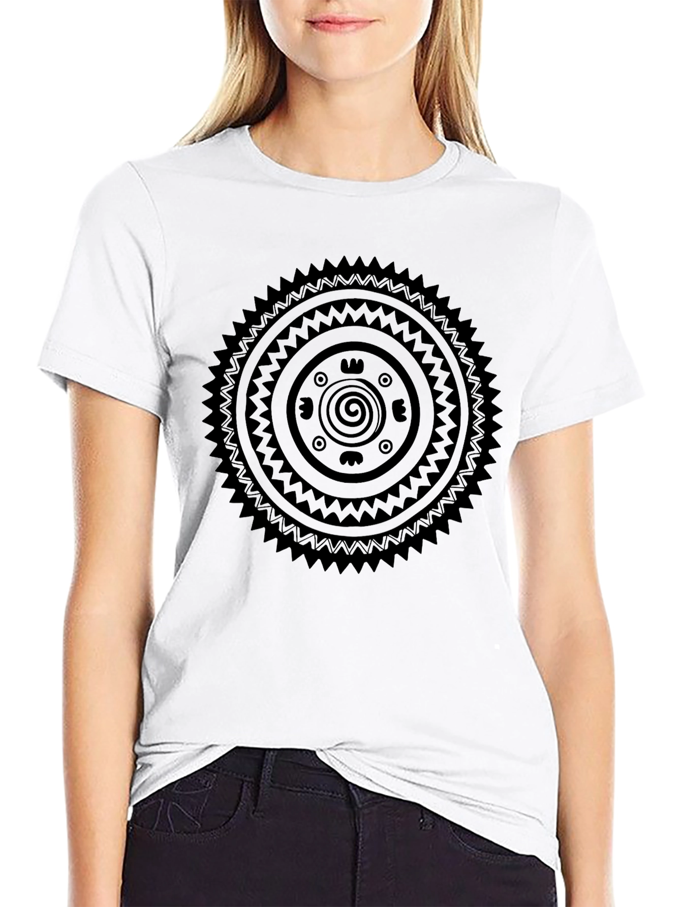 Tribal Design Black T-Shirt - Unique Graphic Tee
