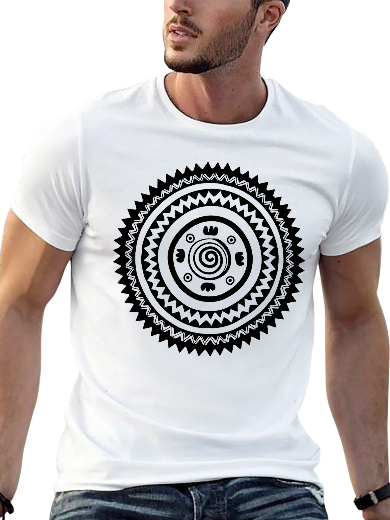 Tribal Design Black T-Shirt - Unique Graphic Tee