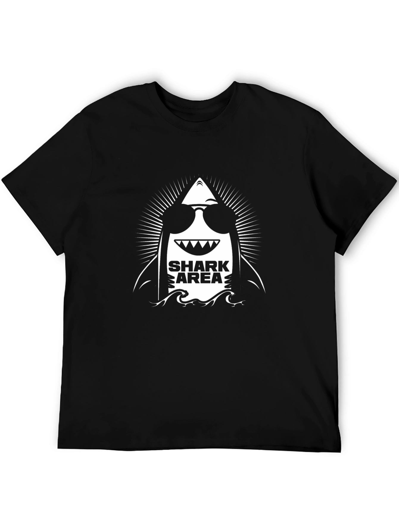 Cool Shark Area Graphic Print T-Shirt