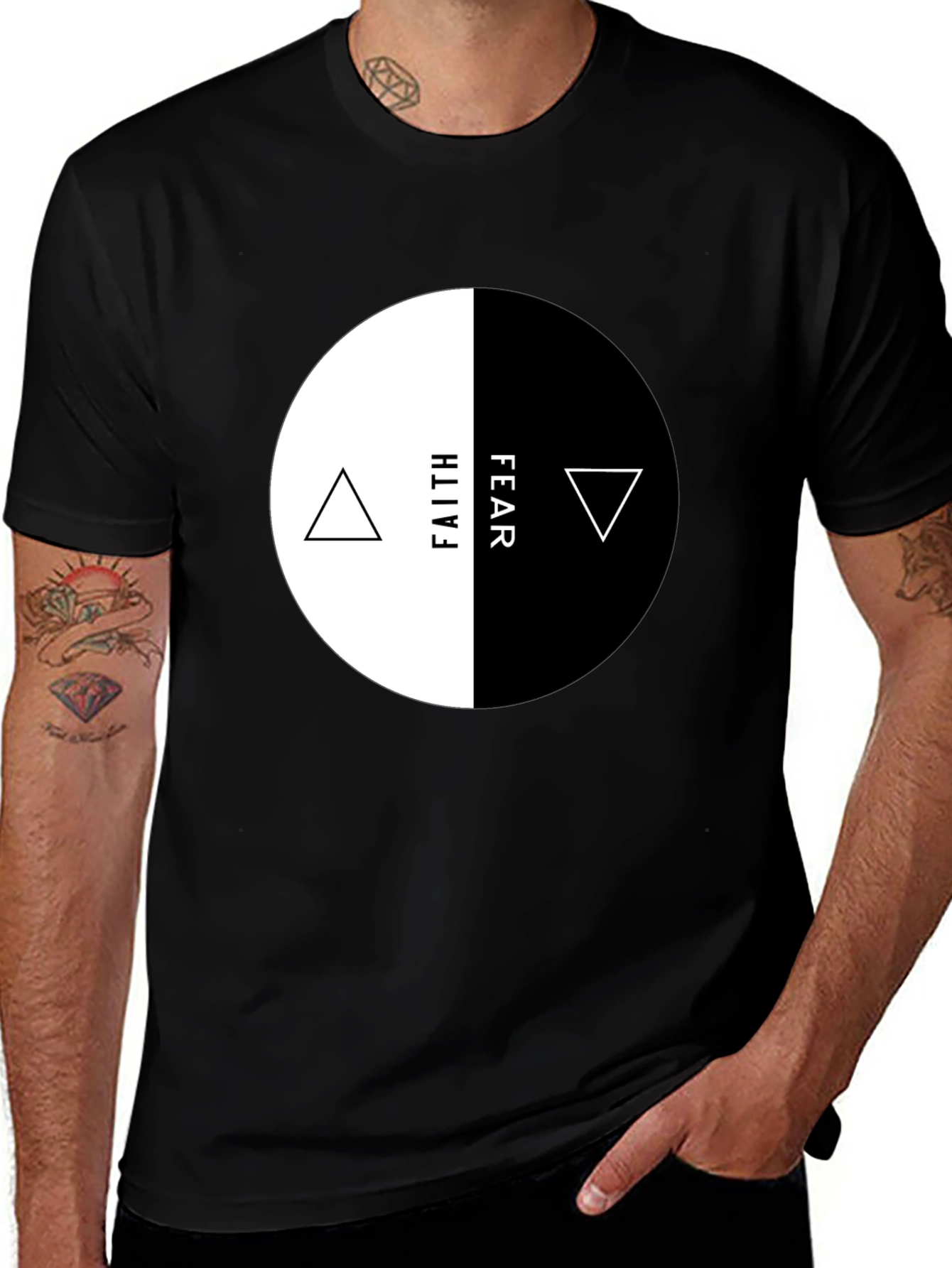 Faith Over Fear Graphic Tee - Yin Yang Design