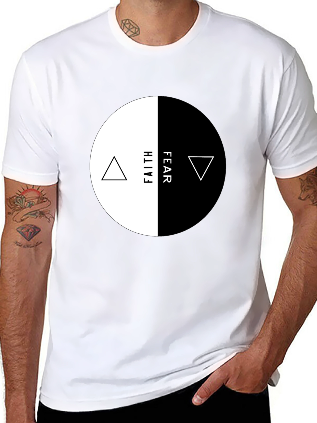 Faith Over Fear Graphic Tee - Yin Yang Design